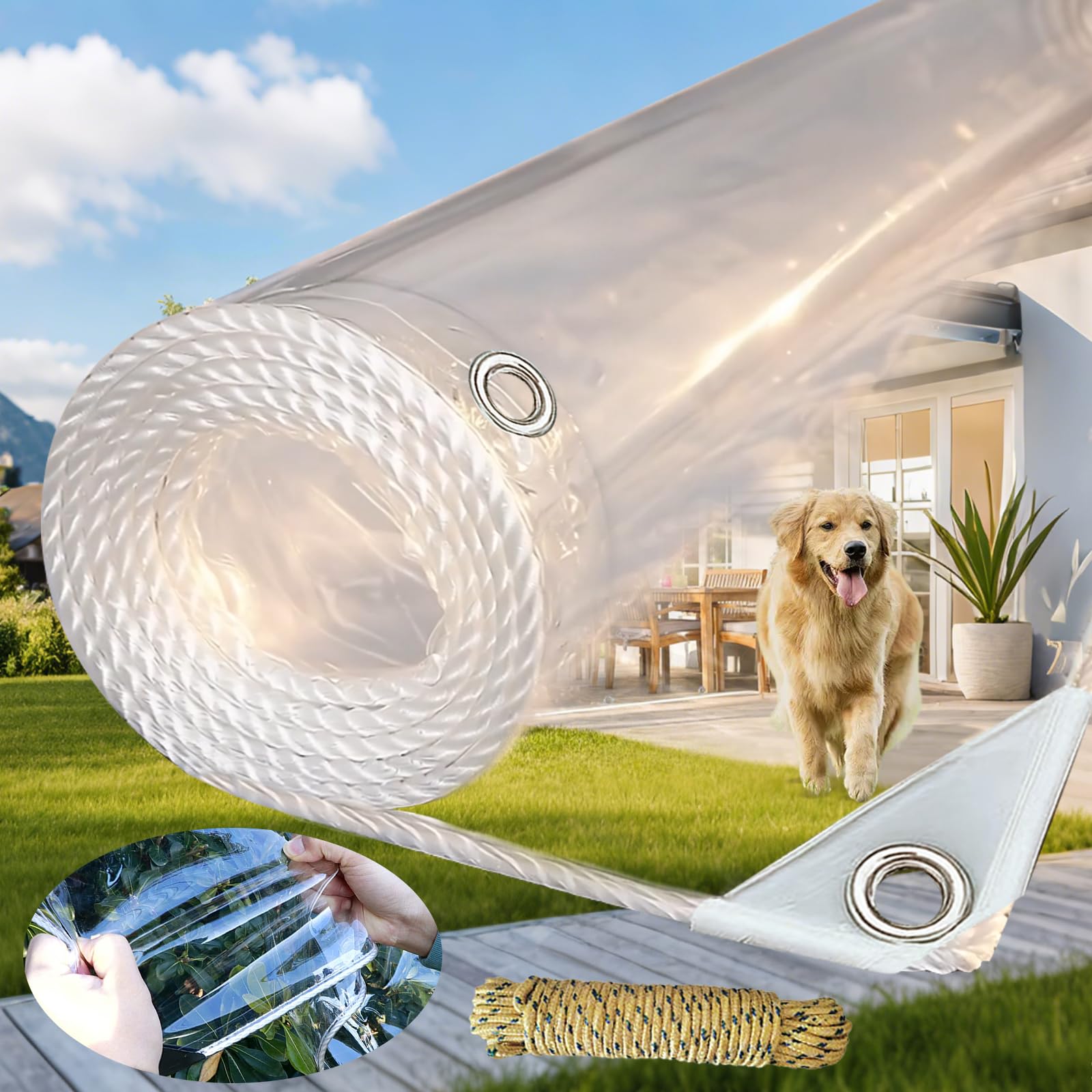 Amazon.co.jp: クリアビニールタープ クリアタープ 高耐久 防水 6.5