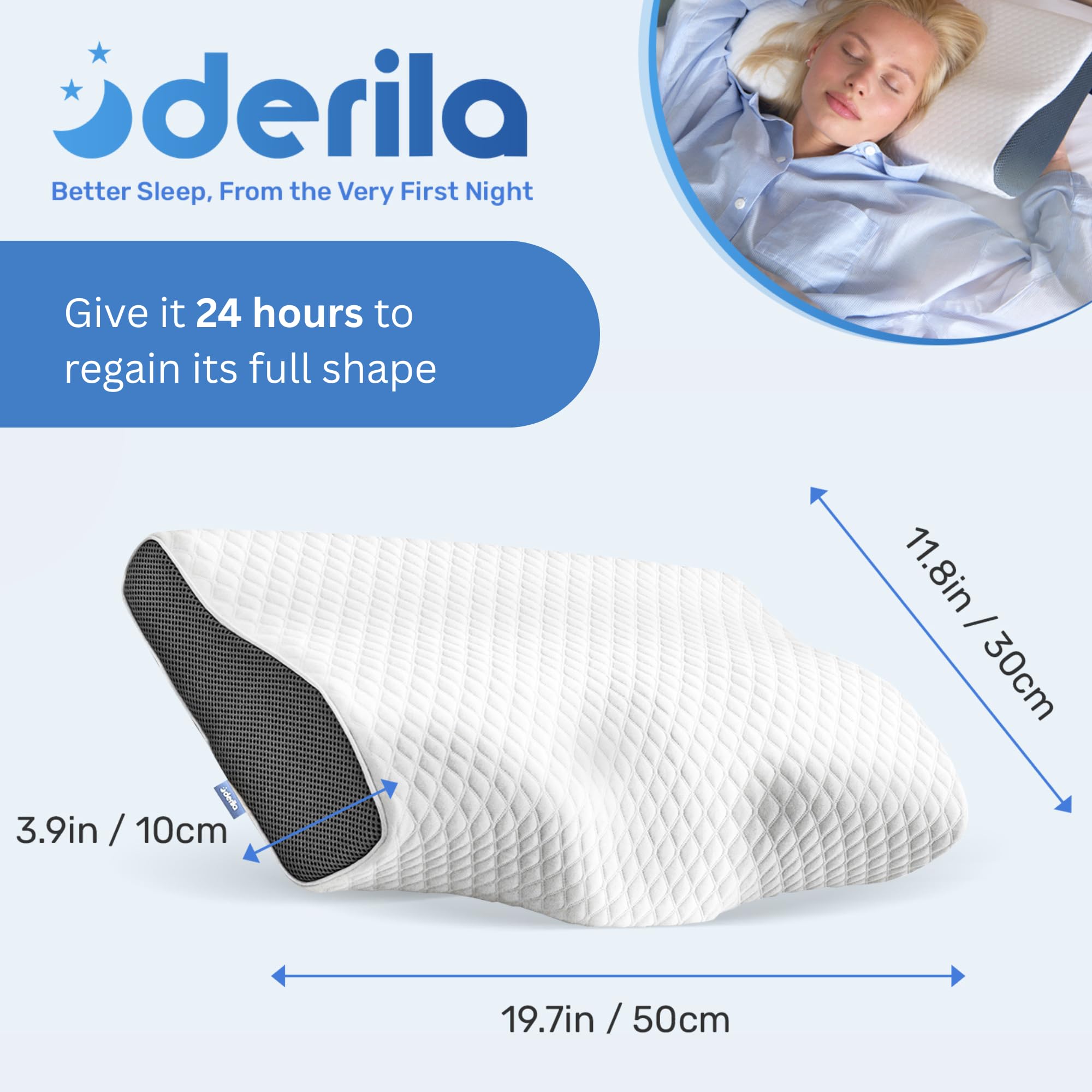 Amazon｜Derila (デリラ) 頚椎ネックピロー 睡眠用 - 背中、胃、横に