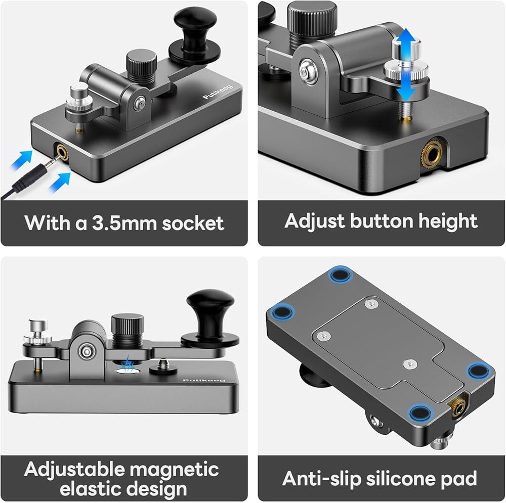 Amazon.co.jp: PUTIKEEG アマチュア無線 電鍵 パドル モールス信号