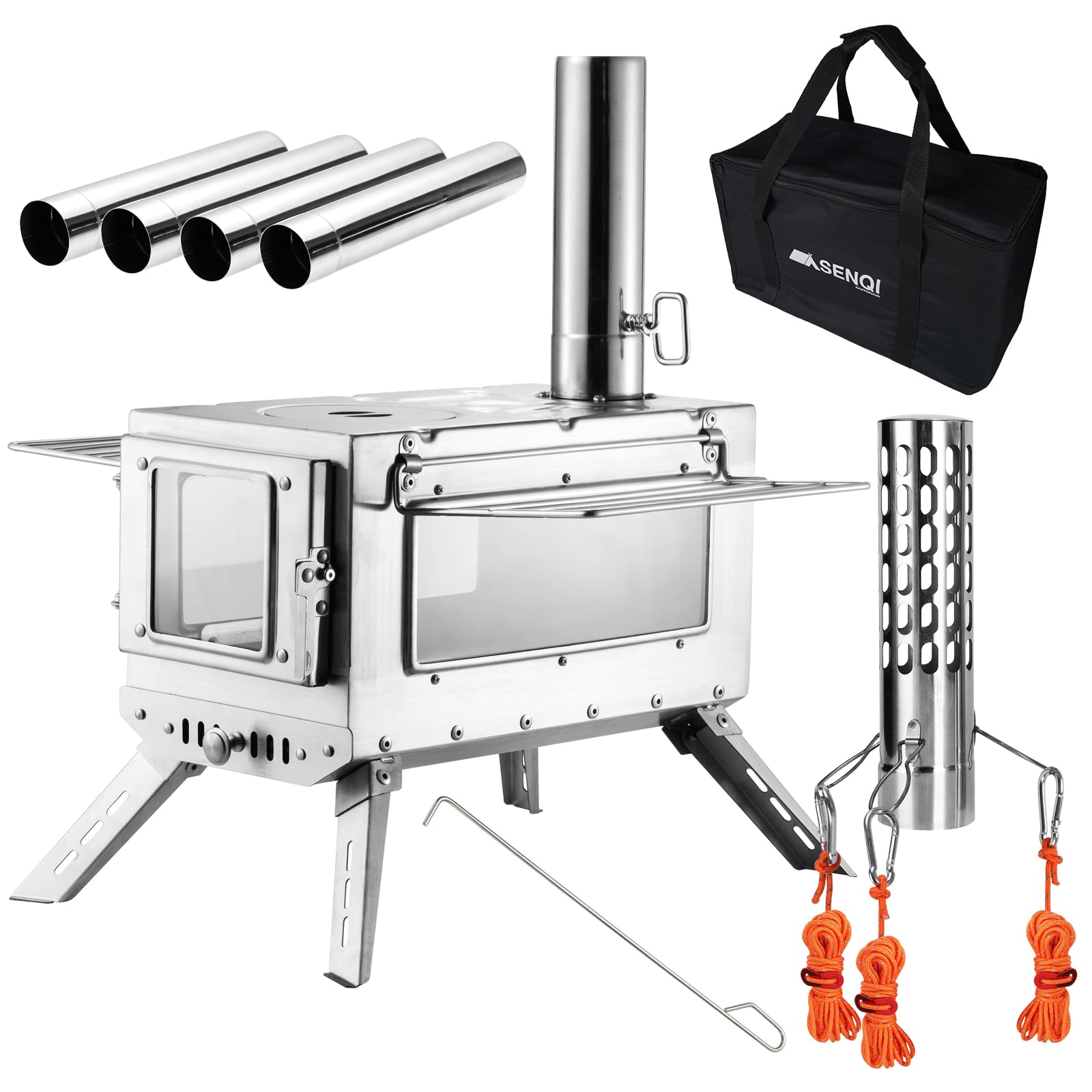 Amazon.co.jp: SENQI 薪ストーブ キャンプ テント コンロ ステンレス