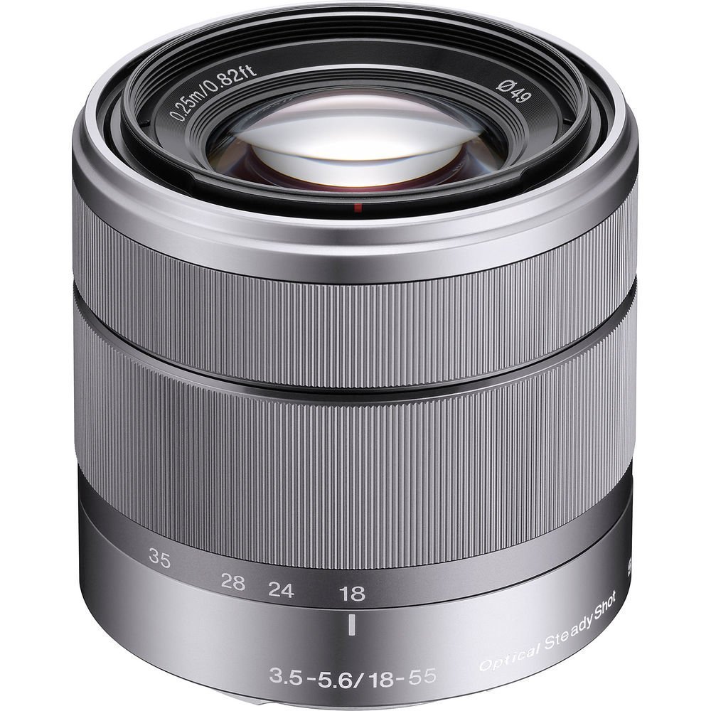 Sony Alpha SEL1855 E-Mount 18-55mm F3.5-5.6 OSS Lens (Silver