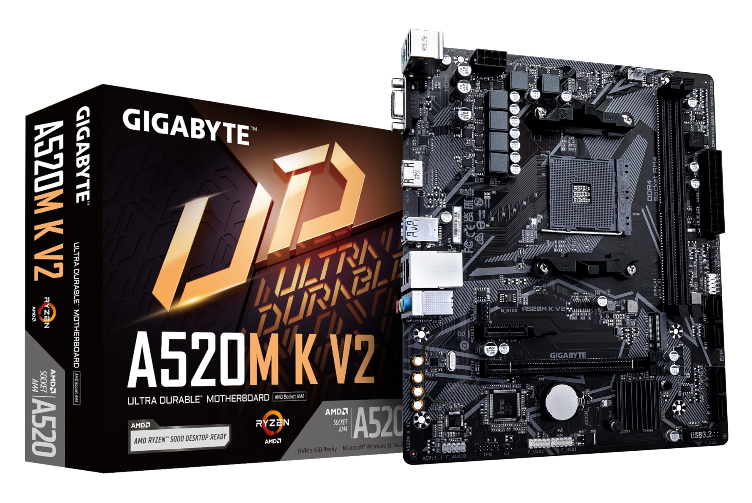 Amazon.com: GIGABYTE A520M K V2 (REV. 1.0) CHIPSET AMD A520 AM4