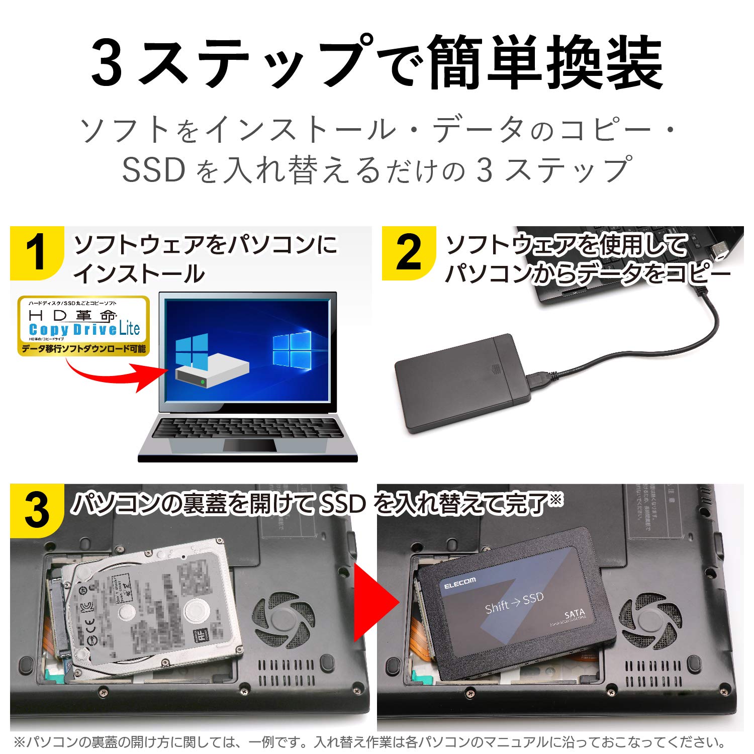 Amazon | エレコム 内蔵SSD 480GB 2.5インチ SATA3.0 HDDケース付