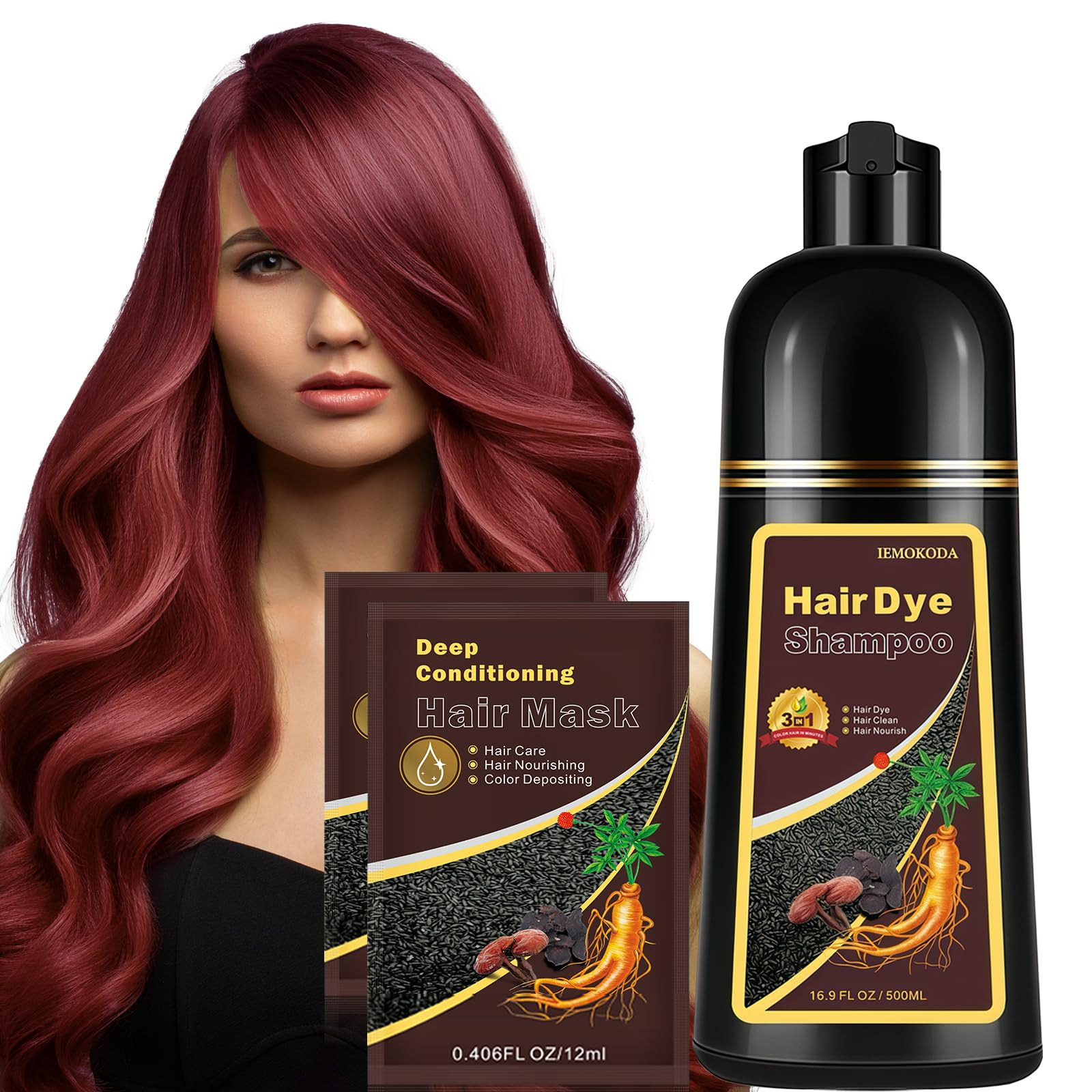 Amazon.com : Fvquhvo Wine Red Hair Dye Shampoo 3 in 1 - 16.9 fl oz