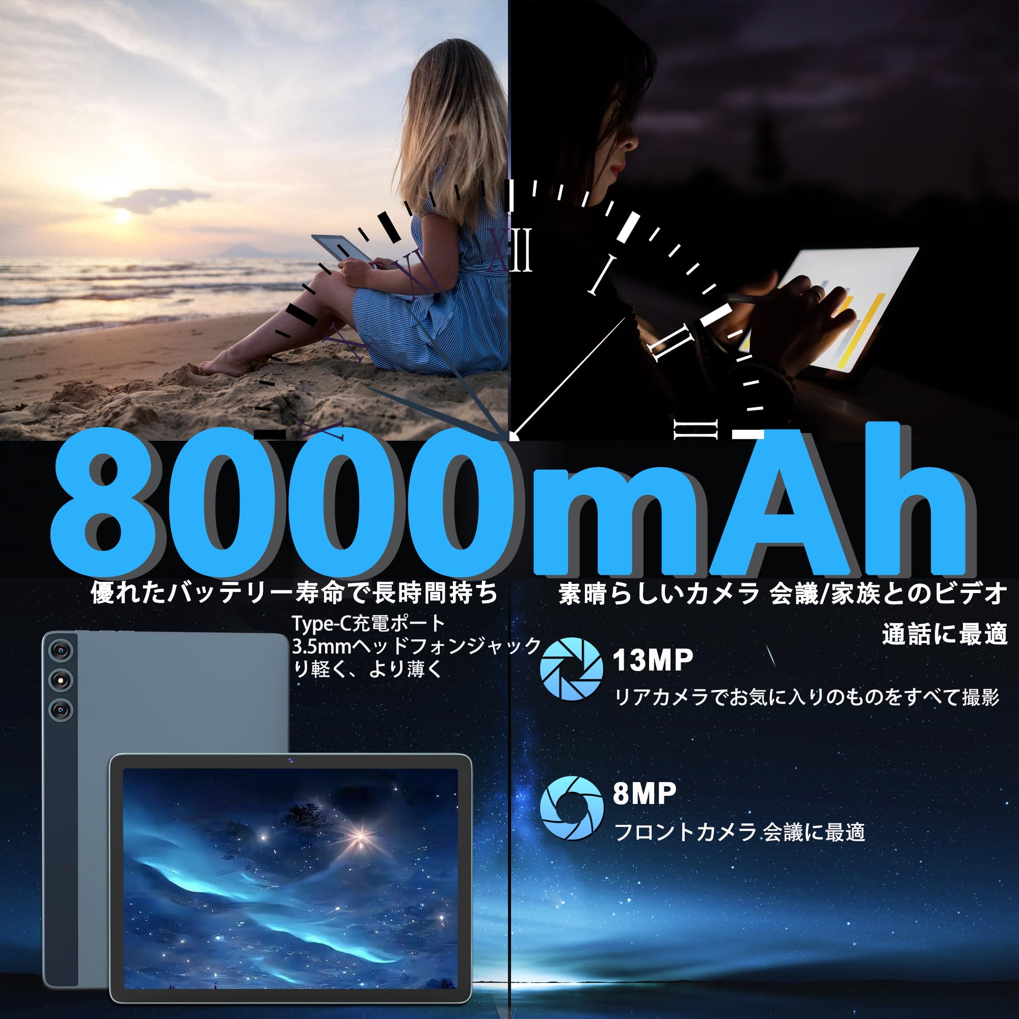 Amazon.co.jp: タブレット2024新登場Android14タブレット10インチWiFi