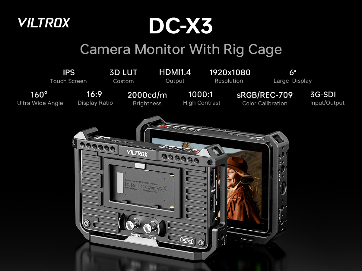 Amazon.com : VILTROX DC-X3 Camera Monitor with Rig Cage, 6 Inch