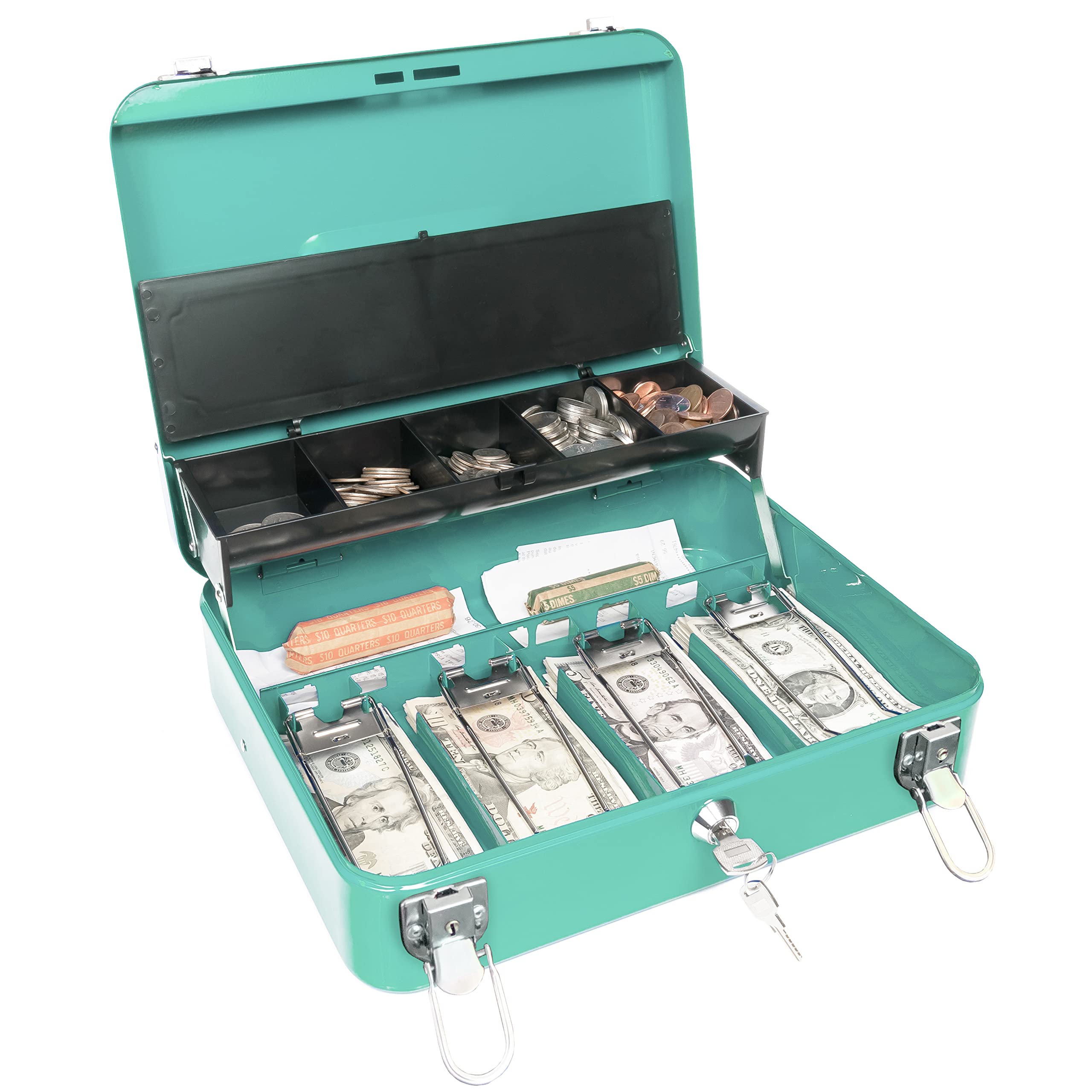 Amazon.com: Certus Global Large Turquoise Cash Box with Money Tray