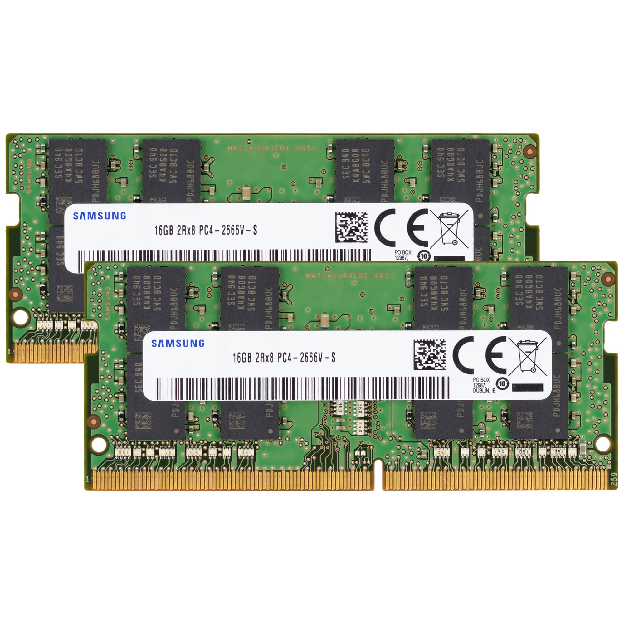 Samsung 32GB (2x16GB) DDR4 2666MHz PC4-21300 (PC4-2666V) CL19