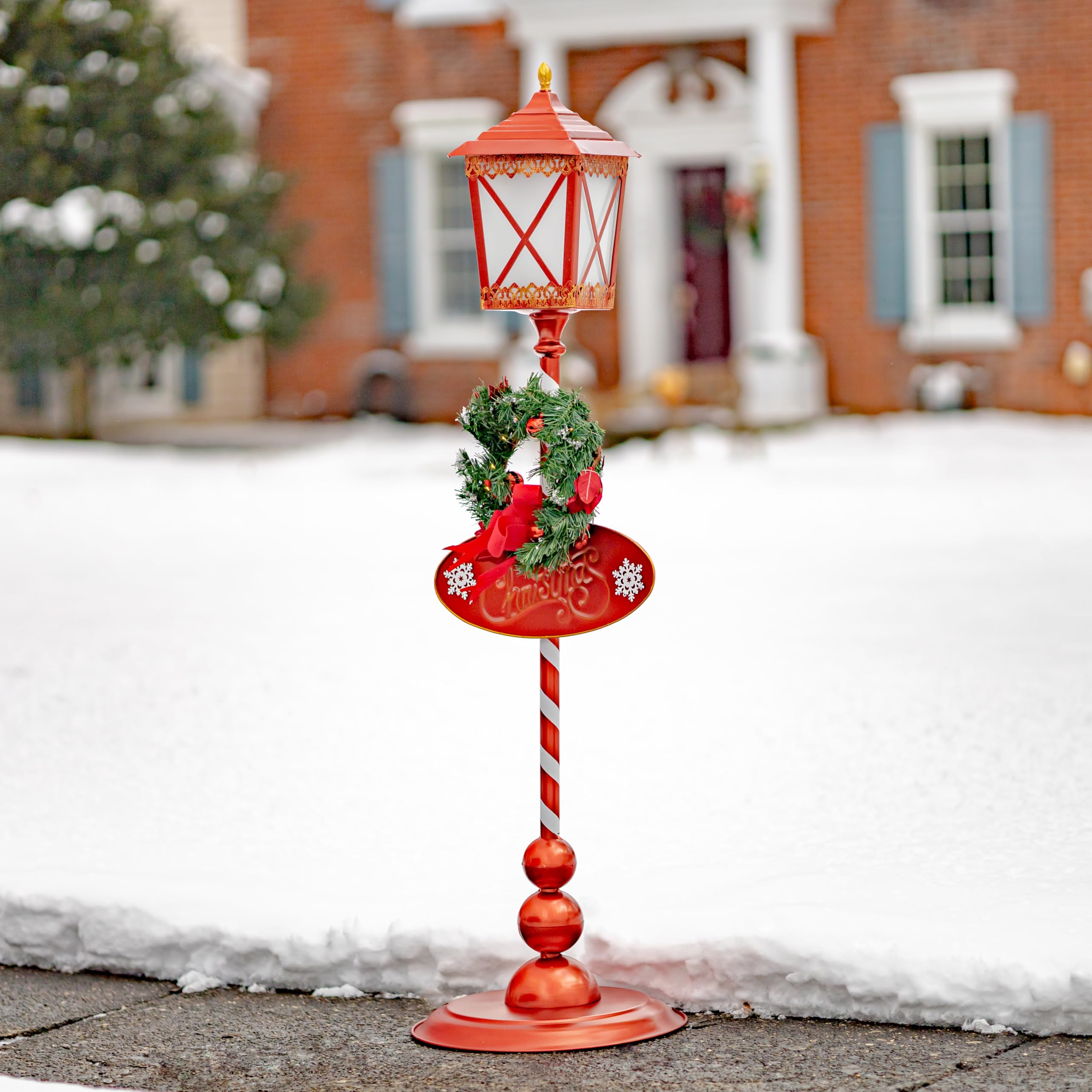 Amazon.com: Zaer Ltd. Standing Metal Christmas Lamp Post with LED