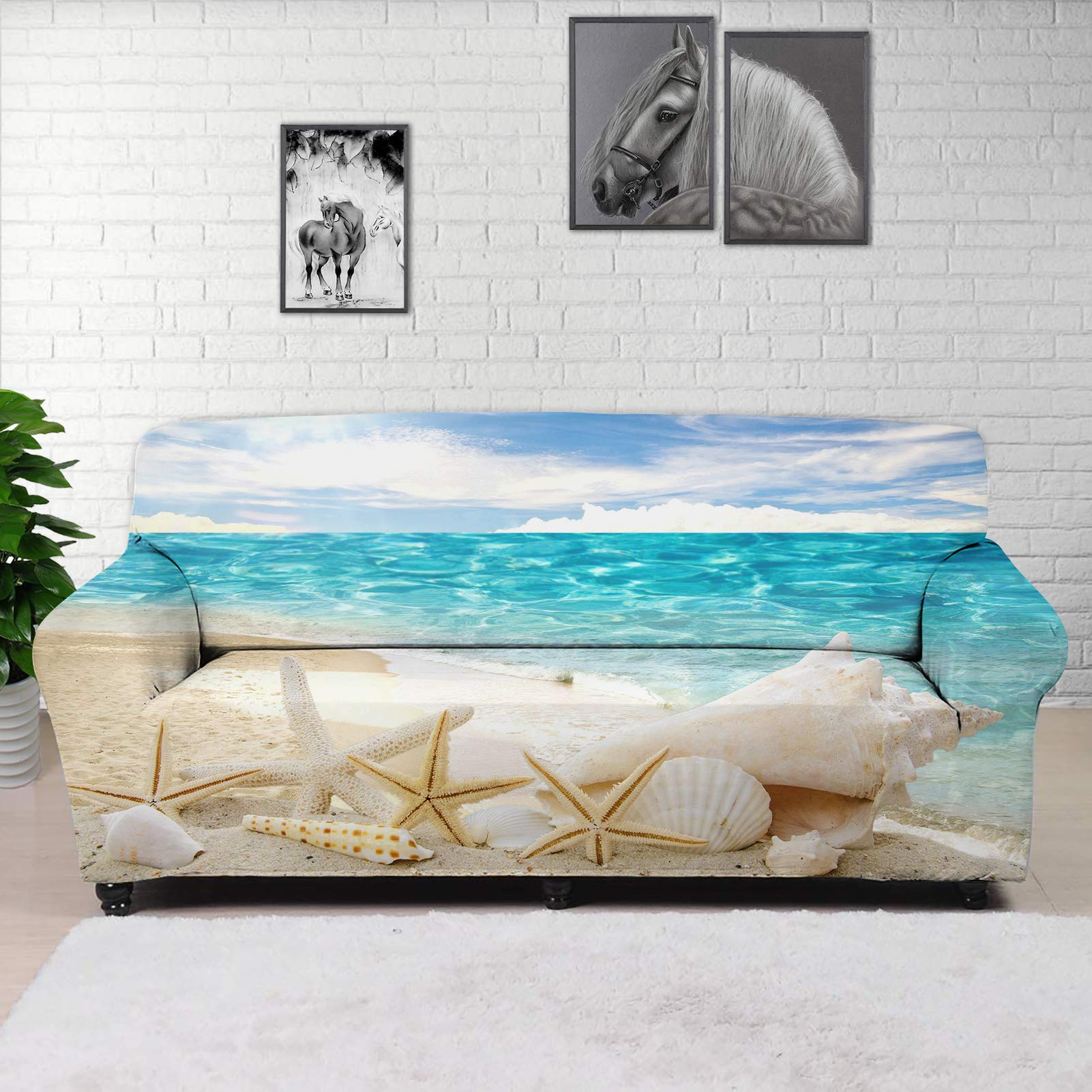 Amazon.com: GLENLCWE Hawaiian Starfish on Beach Print Sofa