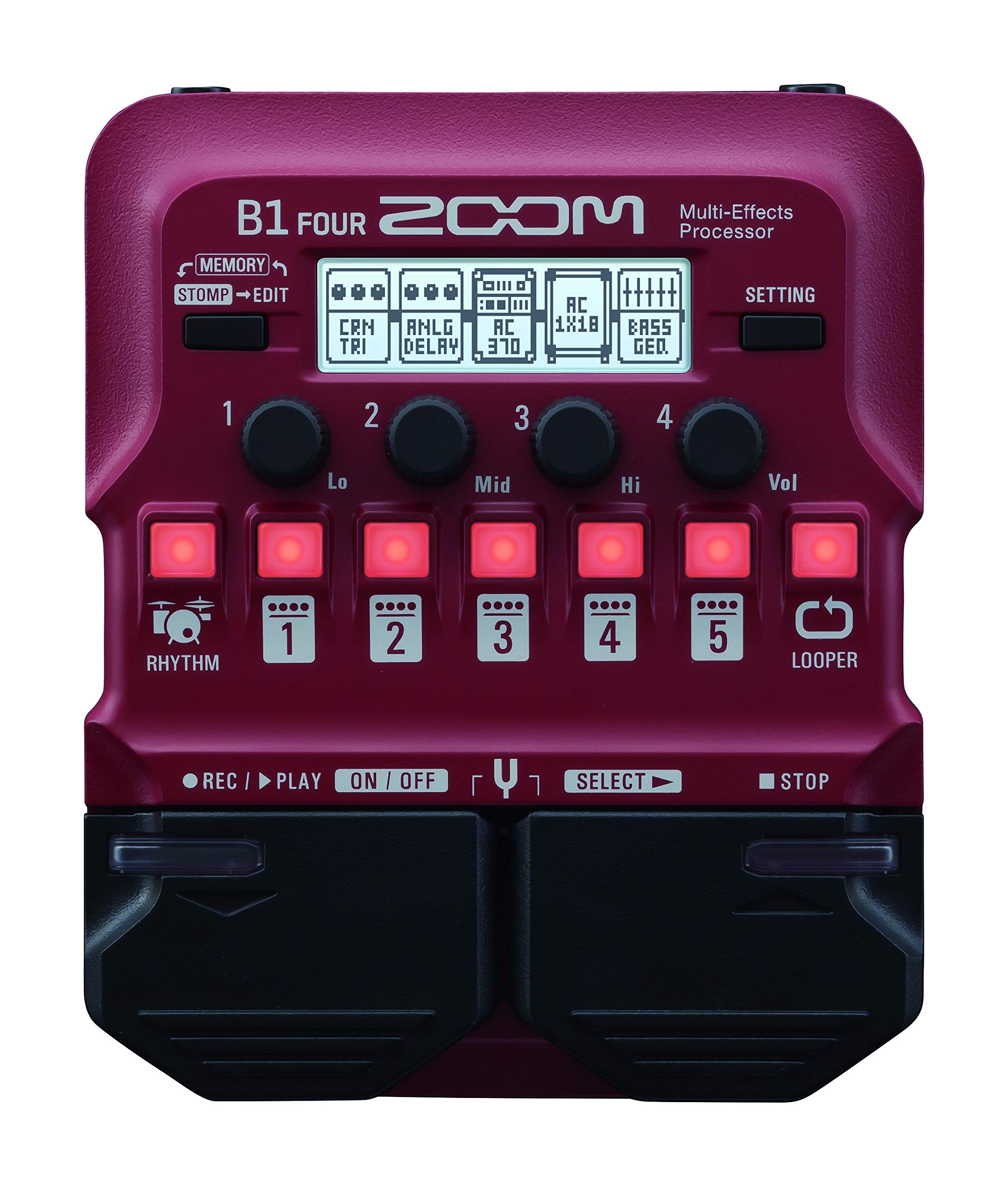 Amazon.com: Zoom B1 Four Bass Multi-Effects Processor Pedal, with