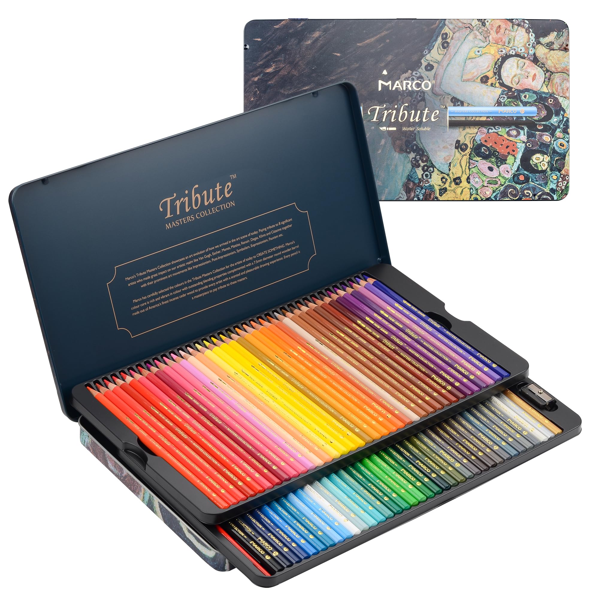 Amazon | Marco 水彩色鉛筆 72色 水性 柔らかい芯 大人の塗り絵 プロ