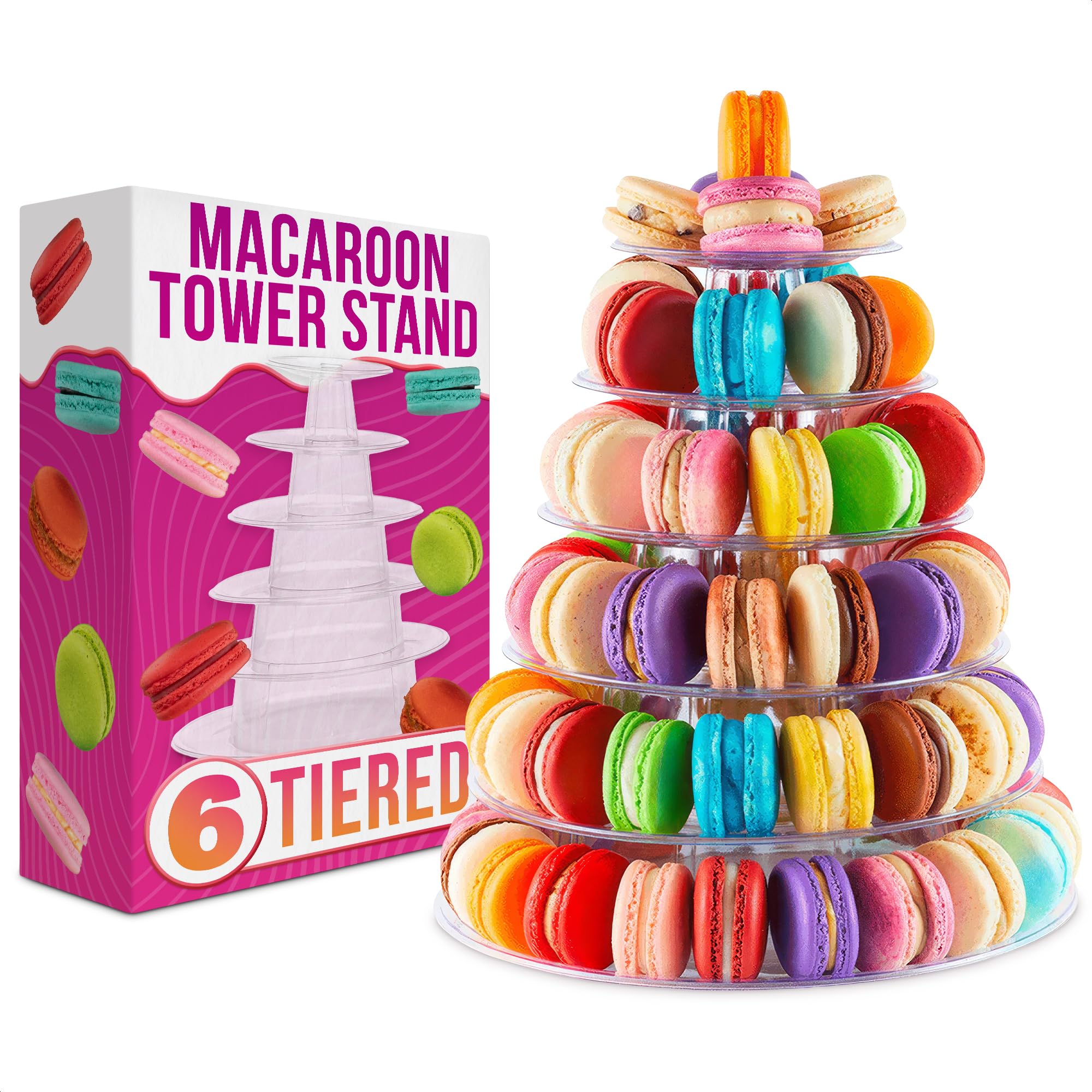 Amazon | ラウンドマカロンタワースタンド、6段カップケーキホルダー