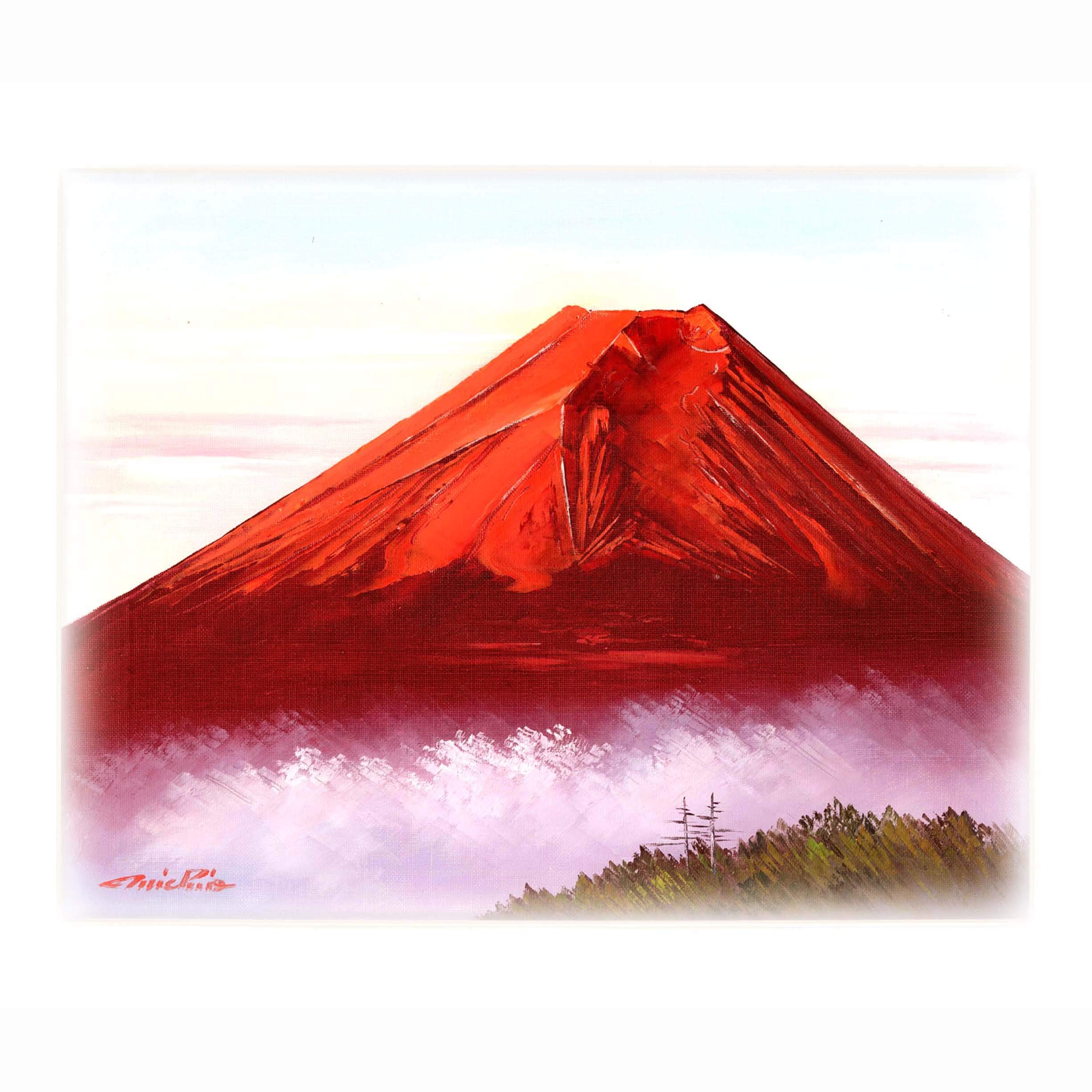 Amazon.co.jp: 太田アート 油絵額 赤富士 F6号 道尾紀良 11325