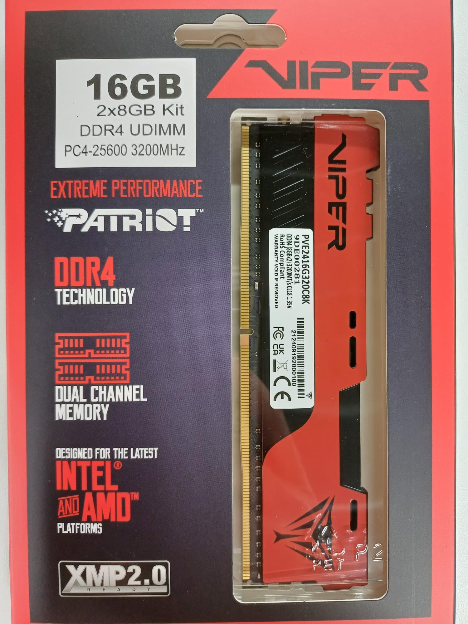 Amazon.co.jp: Patriot Memory Viper Elite II DDR4 3200MHz 16GB (8GB