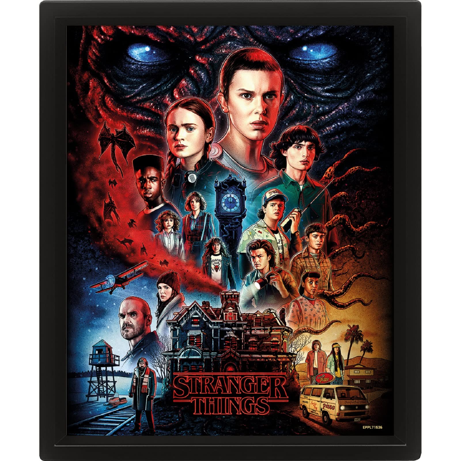 Amazon.co.jp: Pyramid International Stranger Things フレーム入り3D