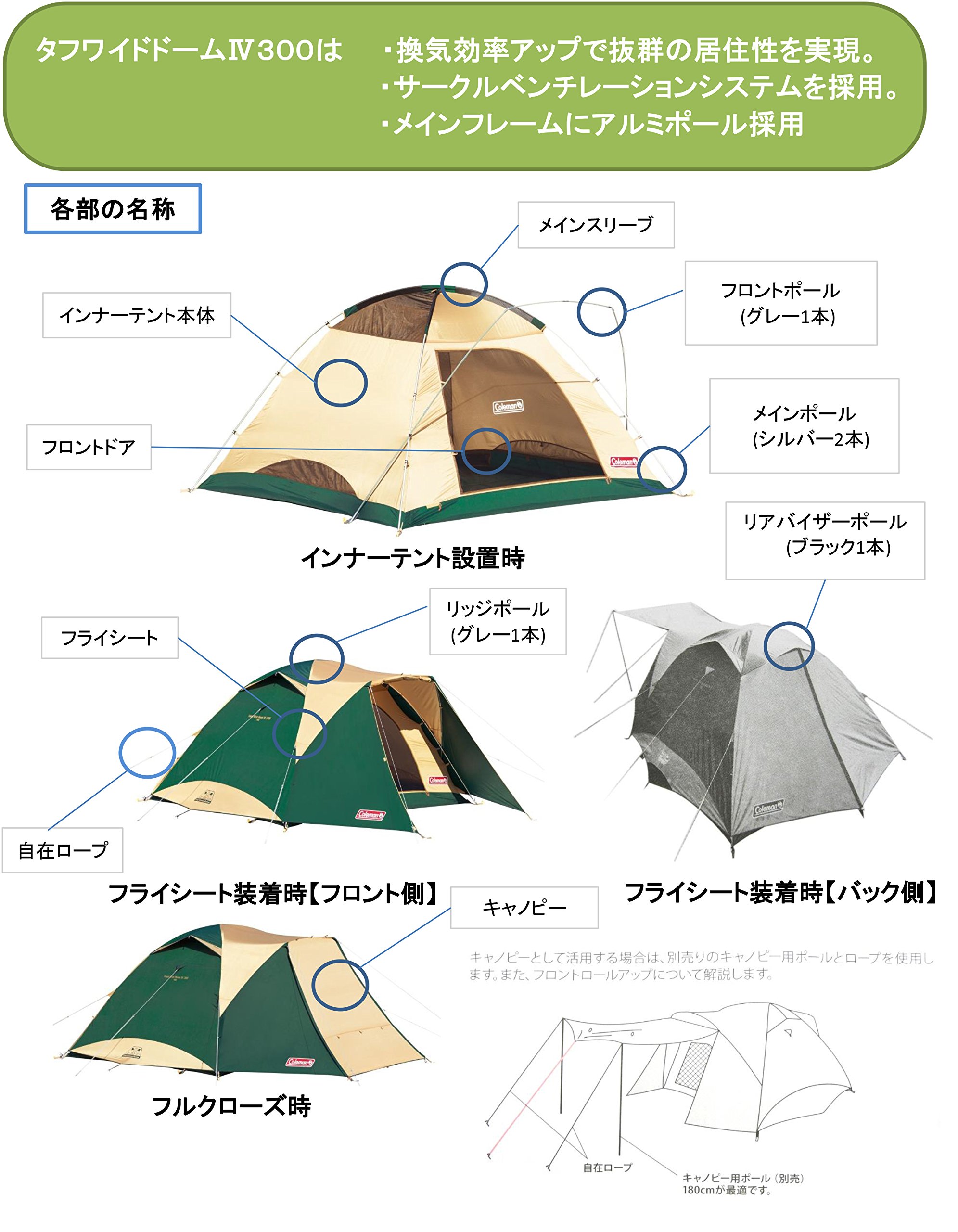 Amazon.co.jp: コールマン テント タフワイドドームIV/300 2000017860