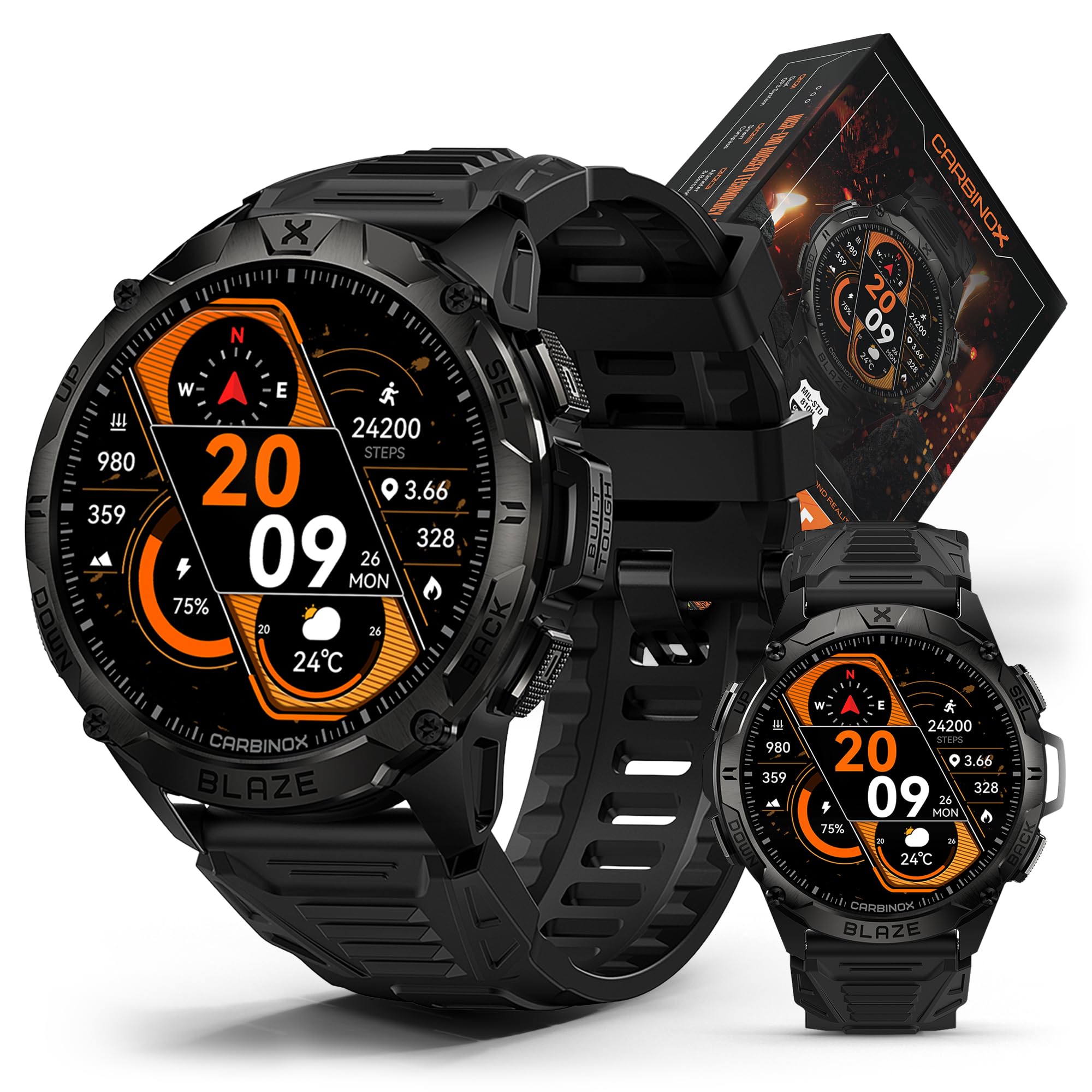Amazon.com: CARBINOX Blaze Smart Watch with GPS – Rugged Fitness