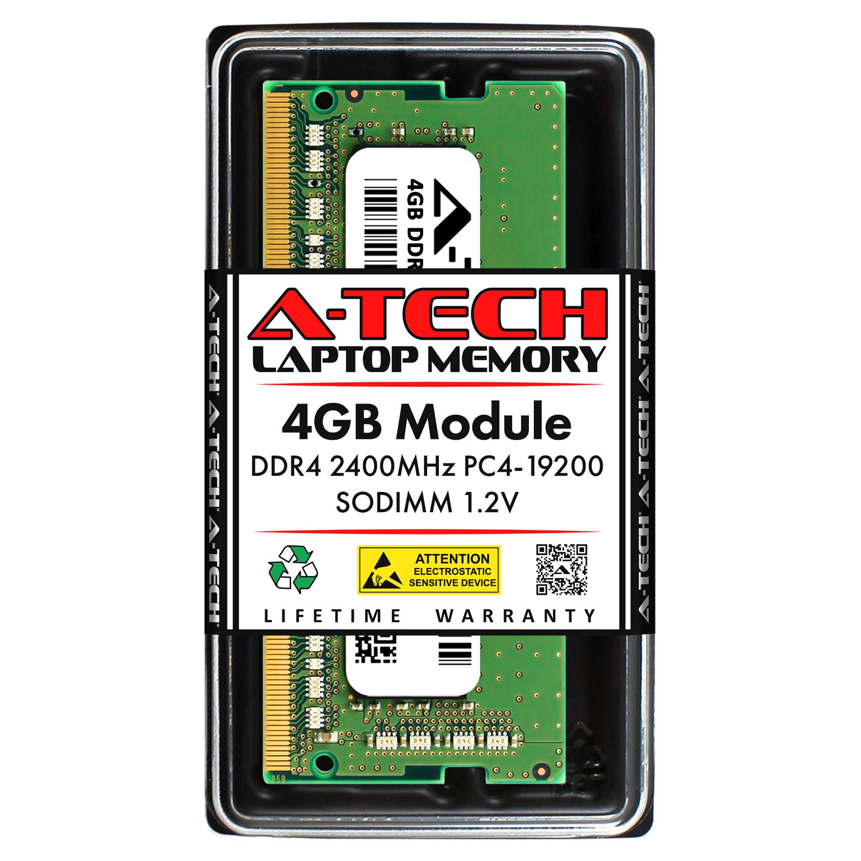 A-Tech 4GB DDR4 2400 MHz SODIMM PC4-19200 (PC4-2400T) CL17 Non-ECC