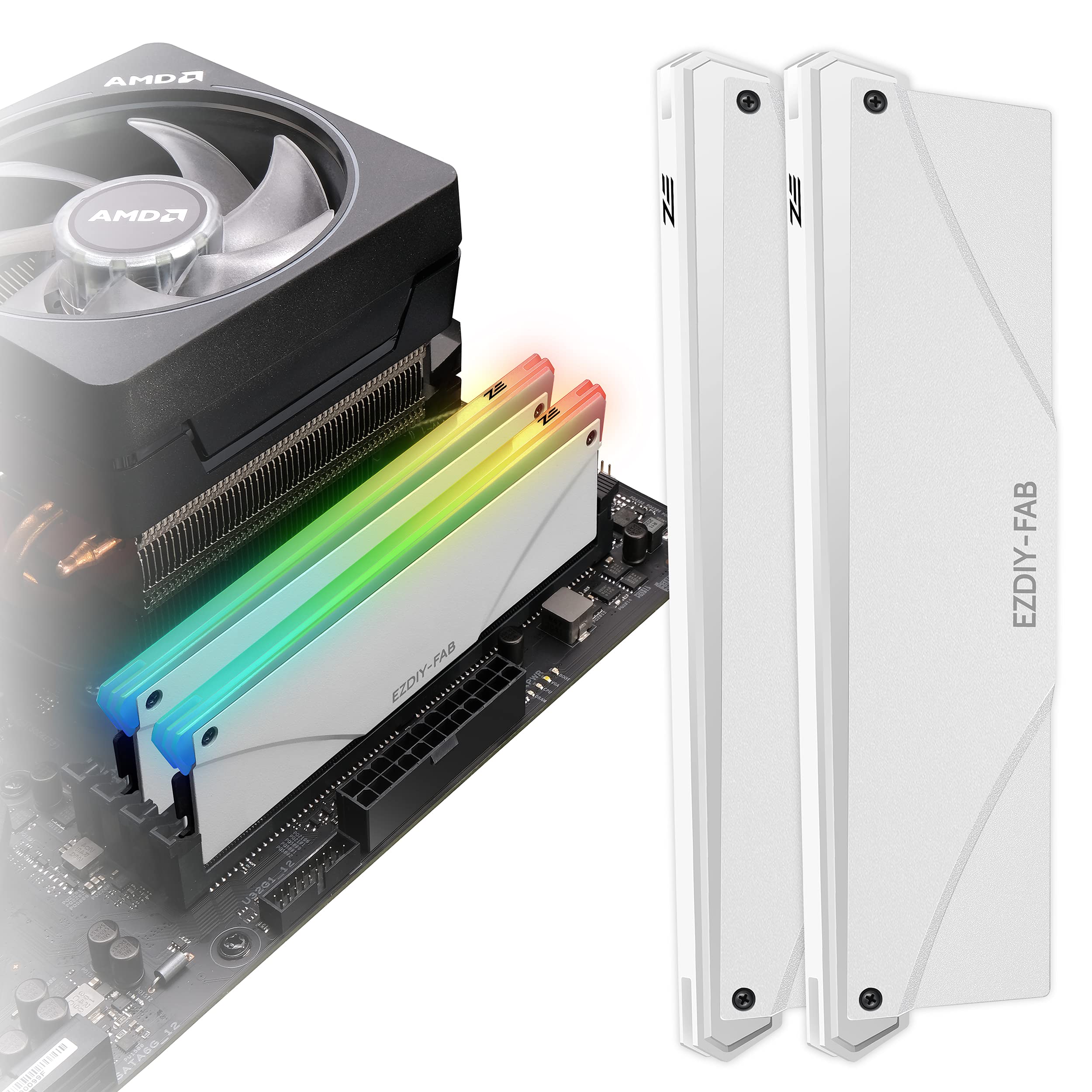 Amazon | EZDIY-FAB 新しいバージョン RGB RAM 冷却 メモリ