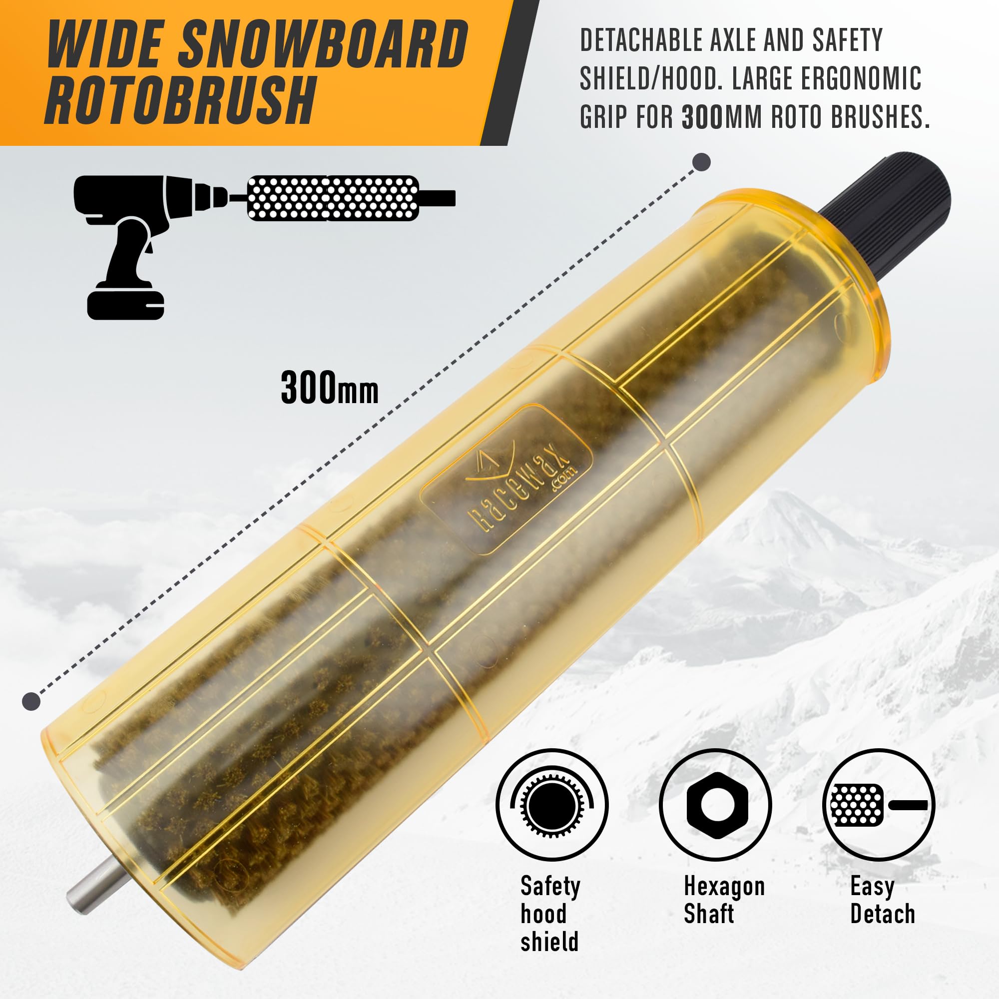 Amazon.co.jp: RaceWax スノーボード 300mm ロトブラシワックスキット