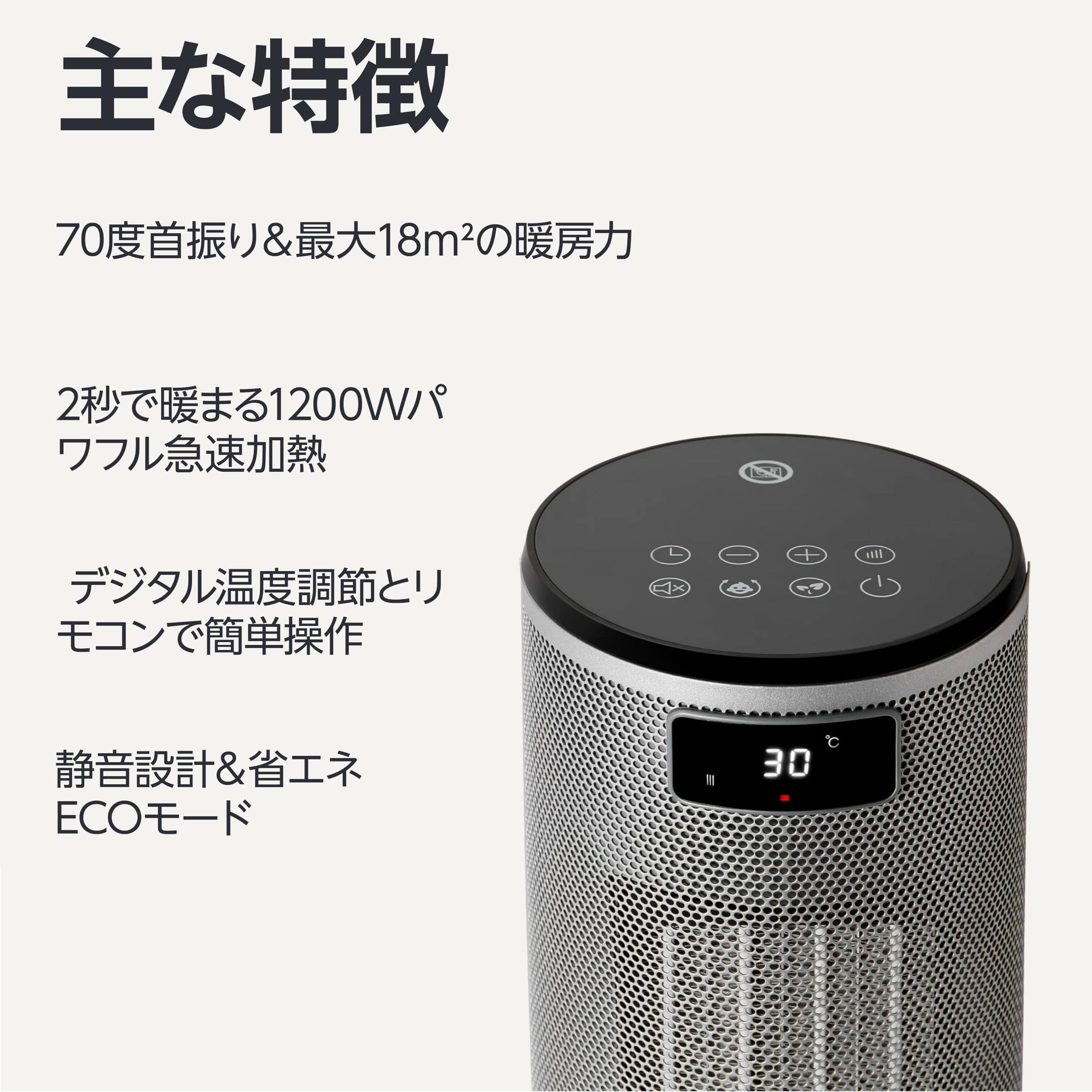 Amazon.co.jp: Amazon Basic Electric Heater, Small Ceramic Fan