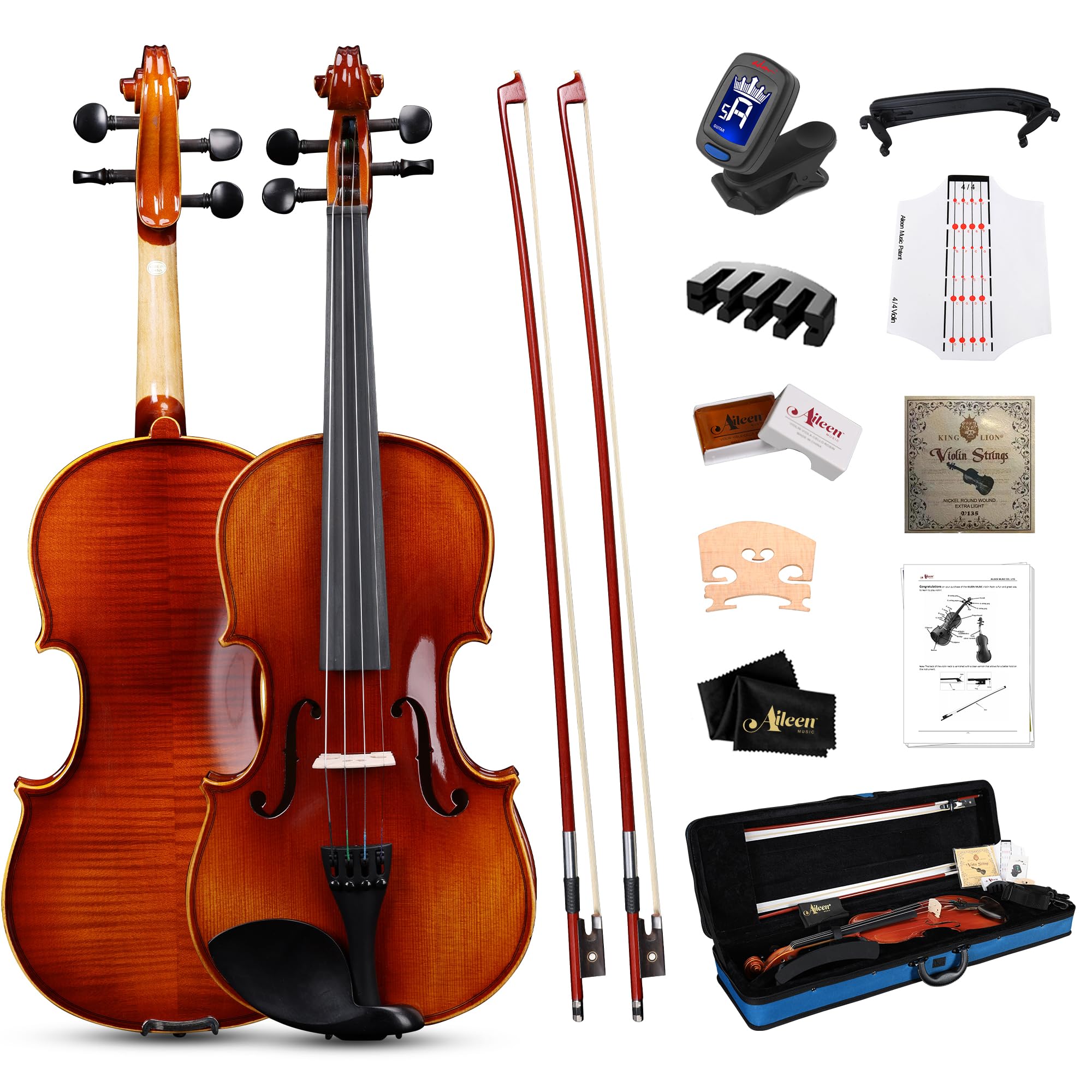 Amazon.com: Aileen 4/4 Violin Set, Full Size Solidwood Fiddle for