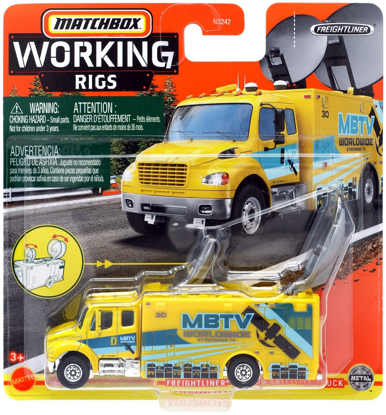 Amazon.com: Matchbox Freightliner M2 106 Satellite Truck, [Yellow