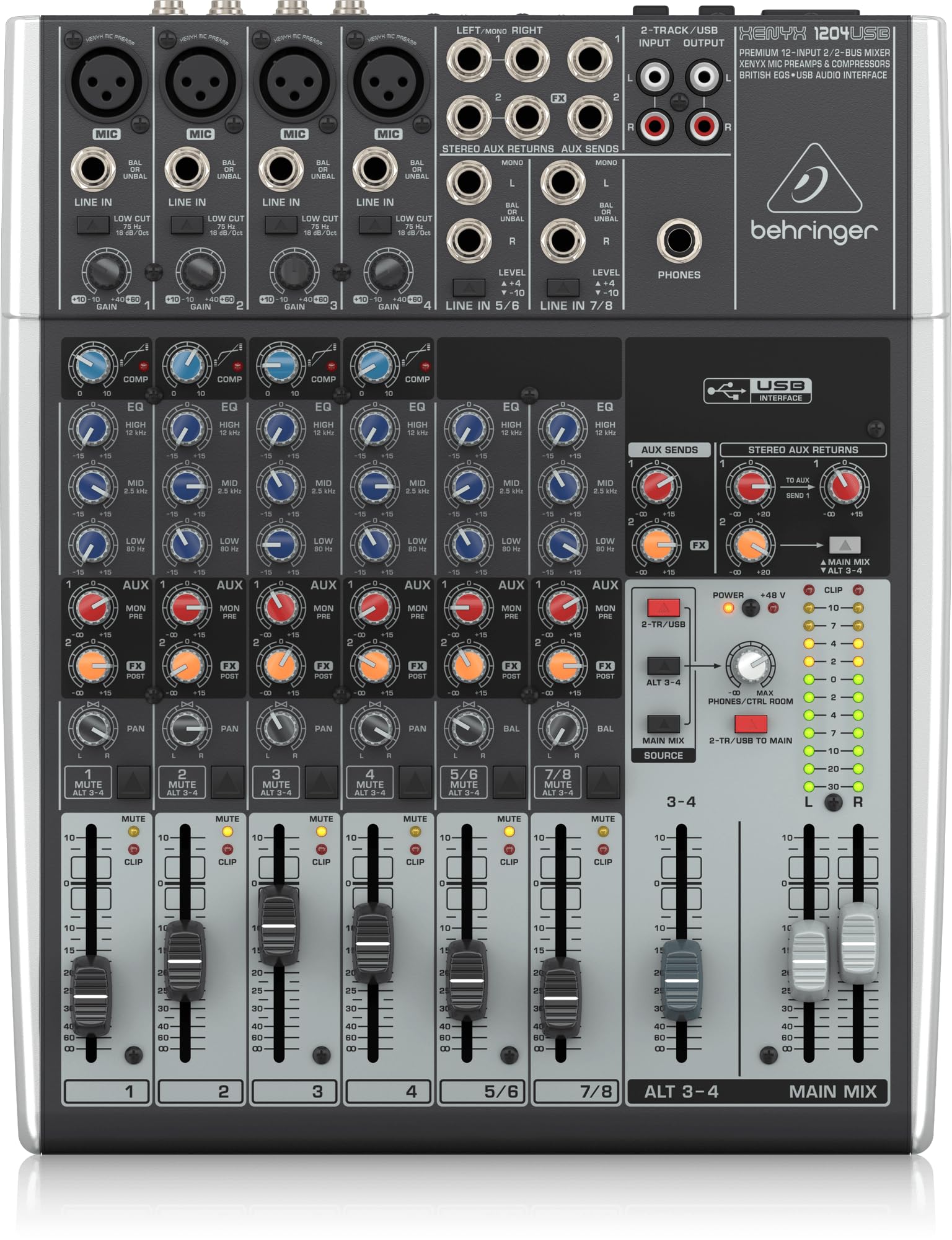 Amazon.com: Behringer XENYX 1204USB Premium 12-Input 2/2-Bus Mixer