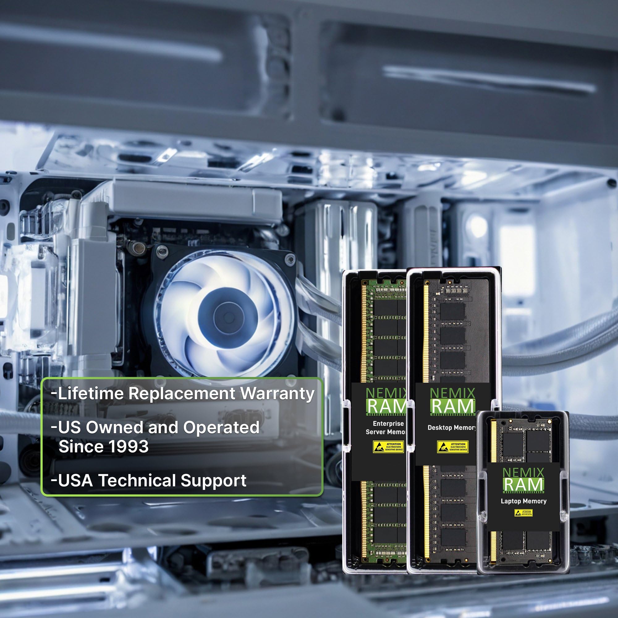 NEMIX RAM 32GB (2X16GB) DDR4 3200MHZ PC4-25600 2Rx8 1.2V CL22 288