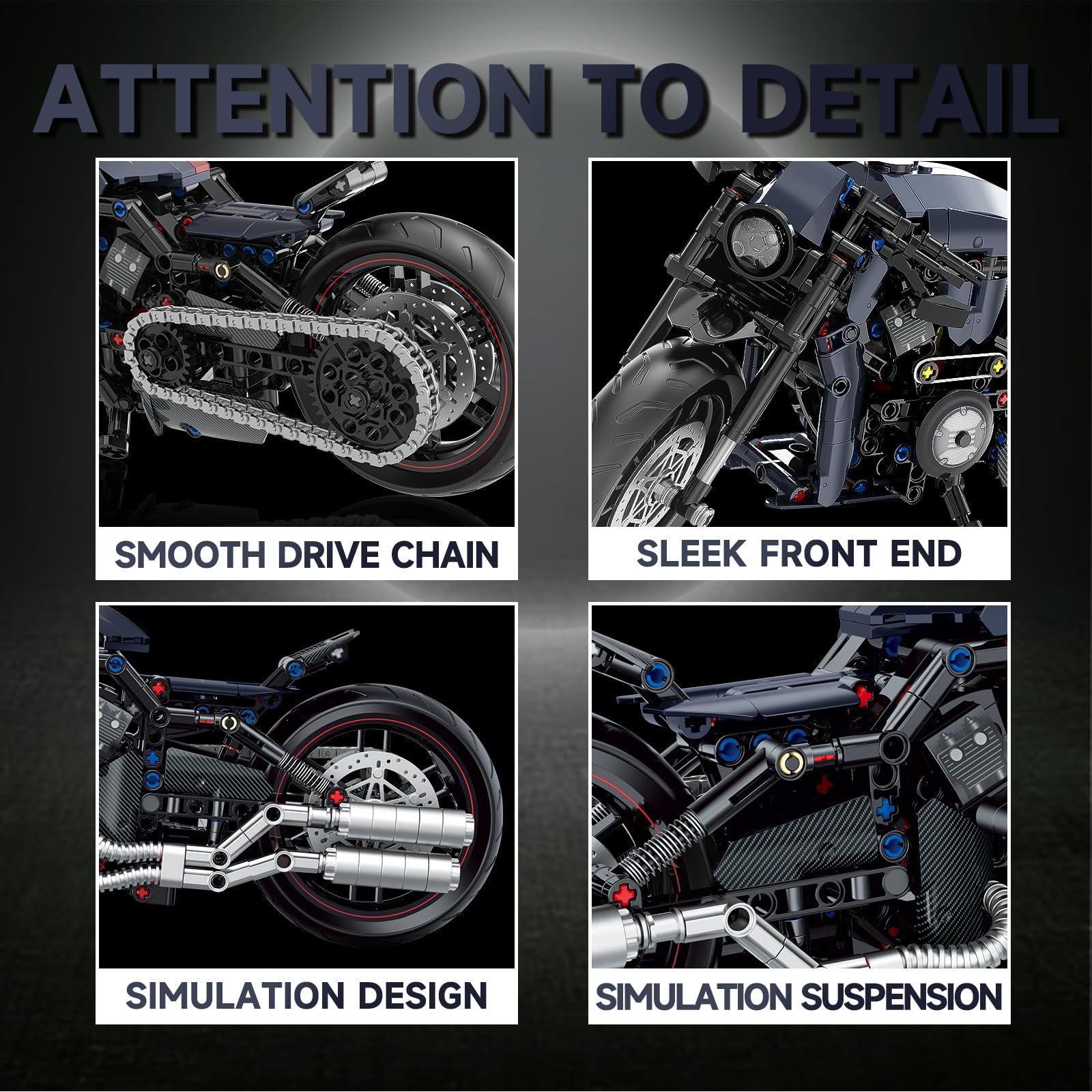 Amazon.co.jp: MJDDJA 1:8 オートバイビルディングブロックおもちゃ