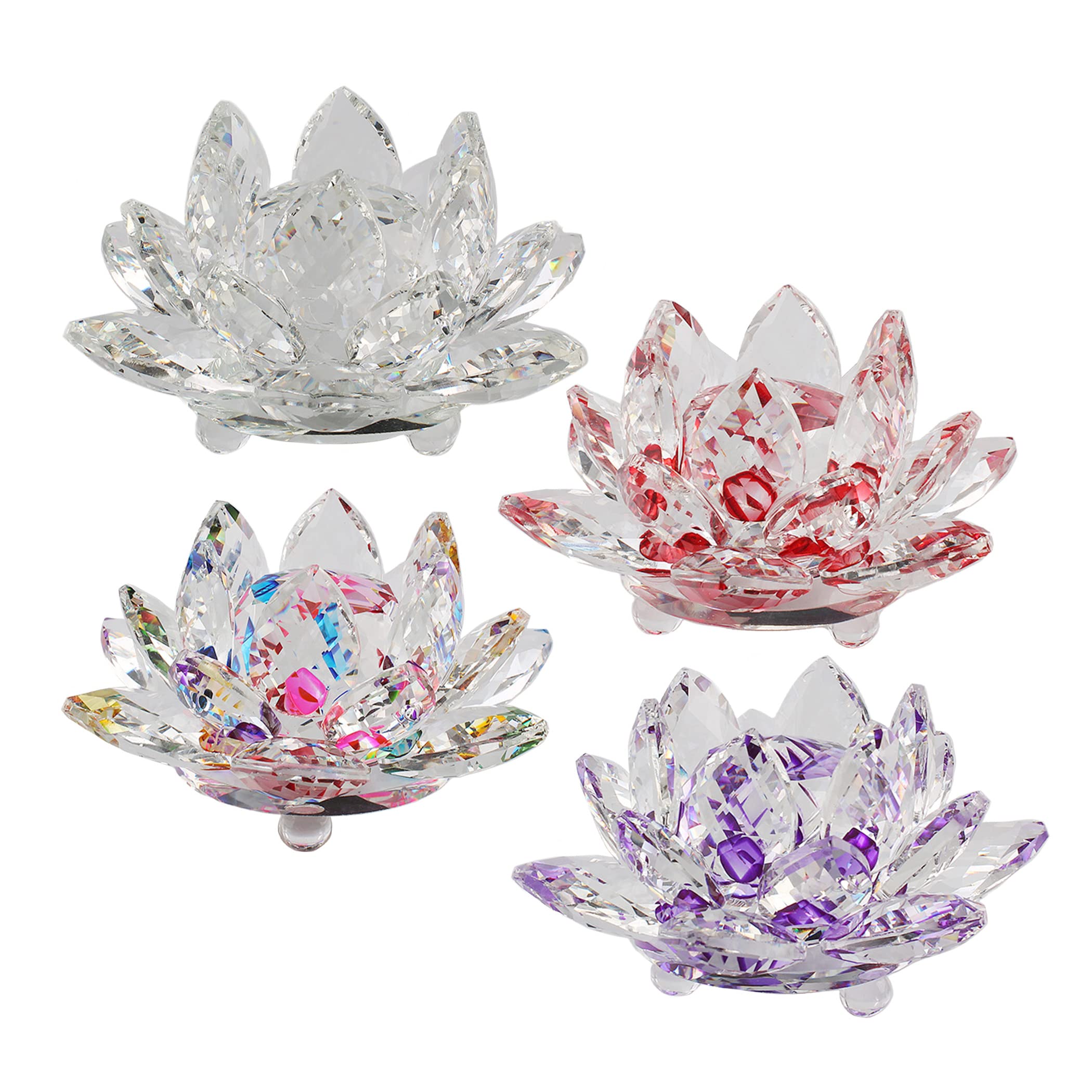 Amazon.co.jp: HAMILO 蓮の花 クリスタルオブジェ 風水 ロータス 開運