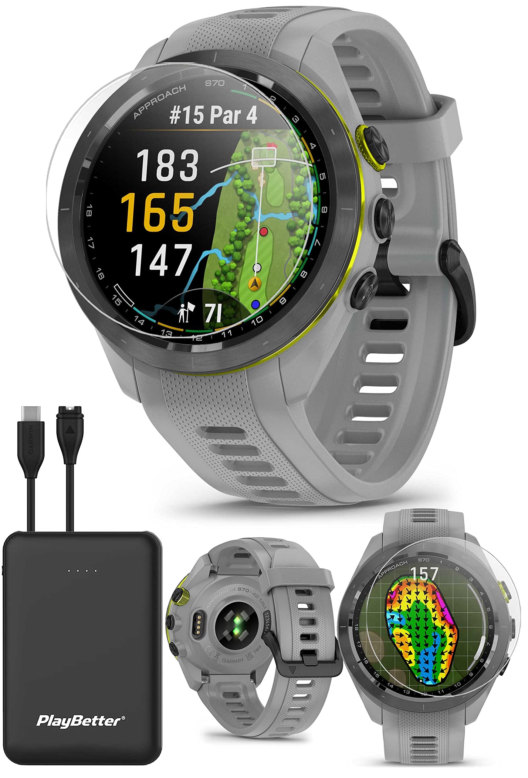 Amazon.com: Garmin Approach S70 (Gray, 42mm) Golf GPS Watch Bundle