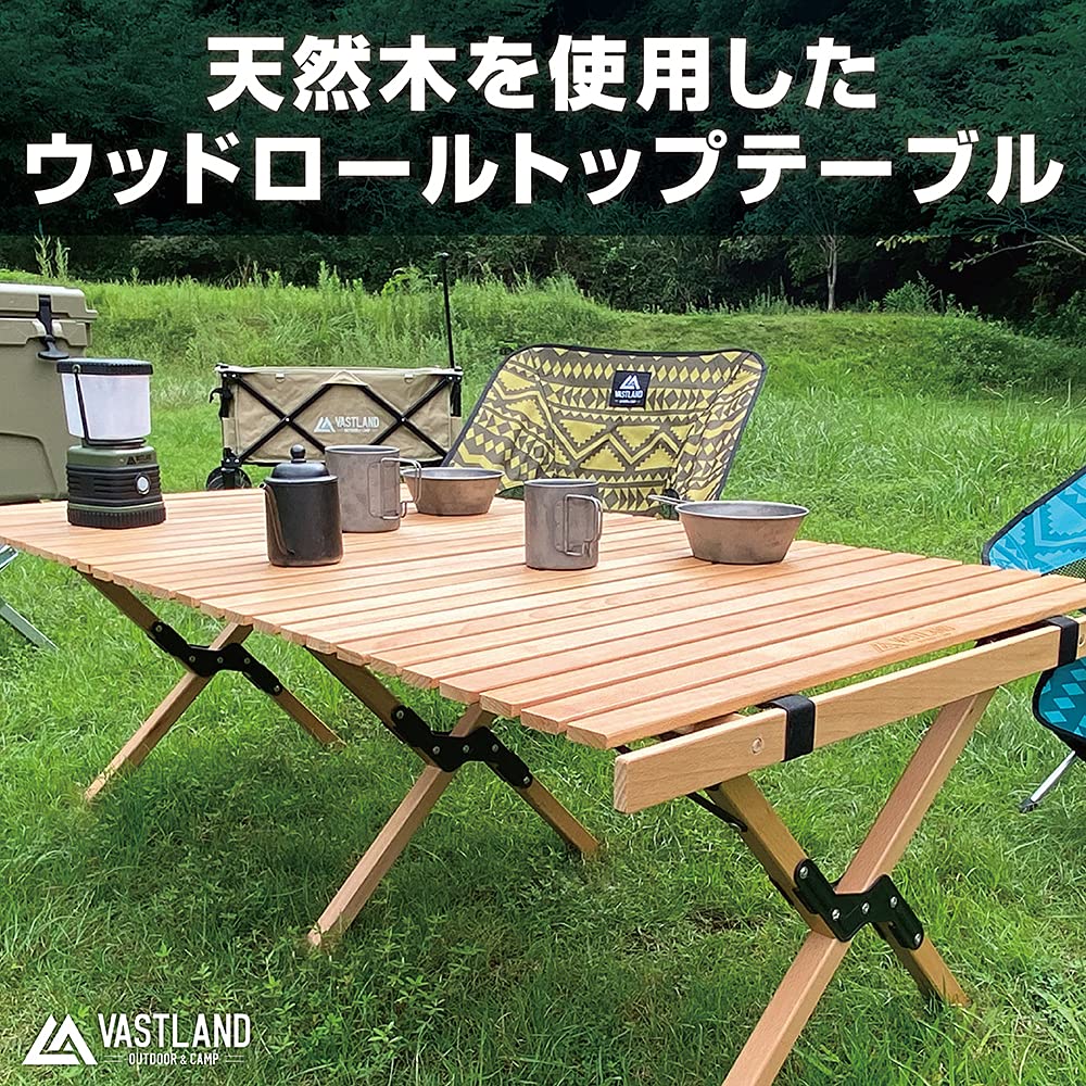 Amazon | VASTLAND(ヴァストランド) ウッドロールトップテーブル 120cm