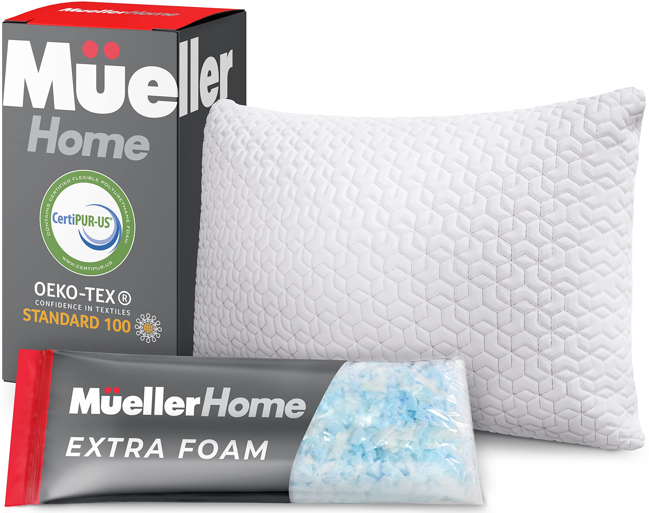 Amazon.com: Mueller Nirvana Adjustable Cervical Memory Foam Pillow