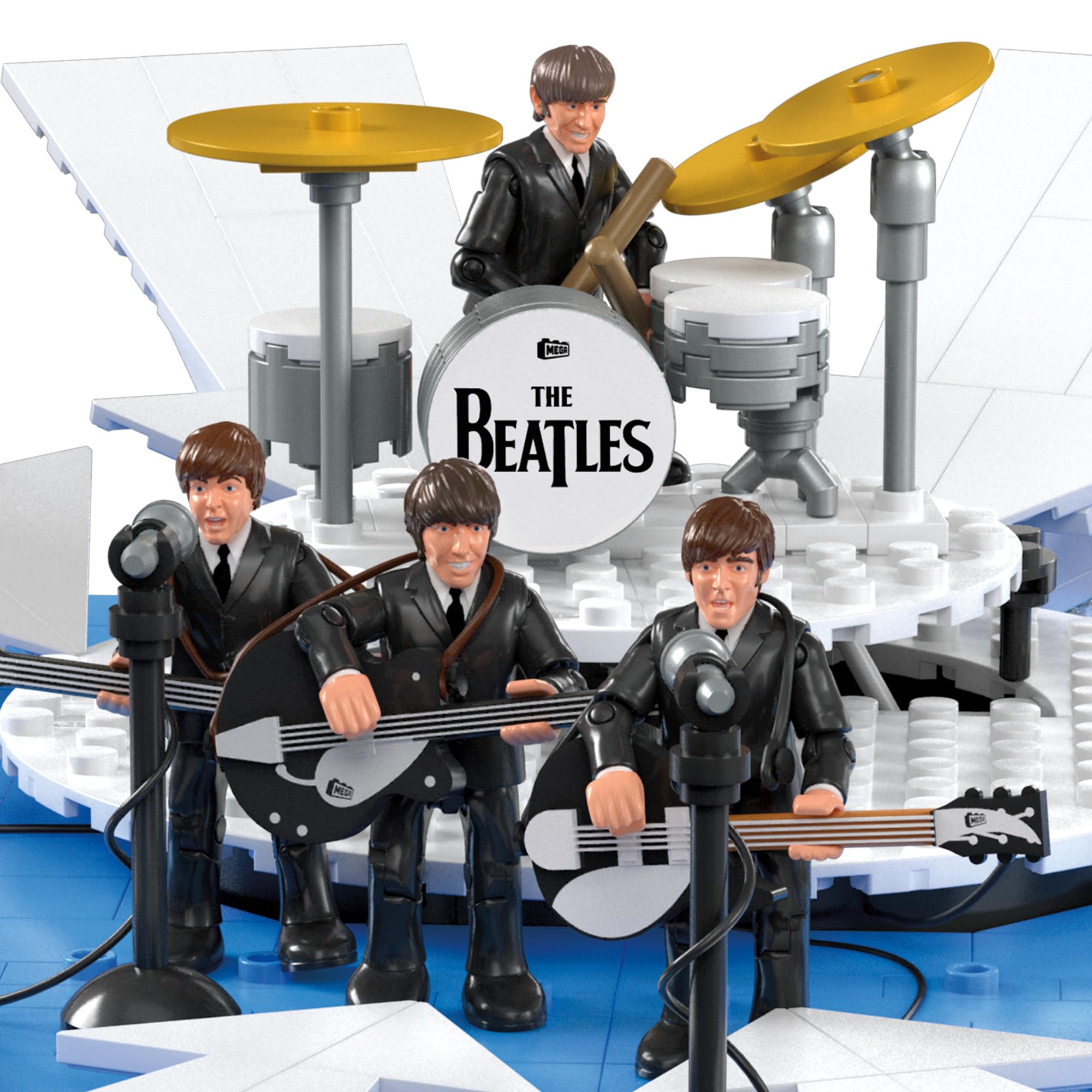 Mega The Beatles Building Set with 681 Pieces, 4 Poseable Action