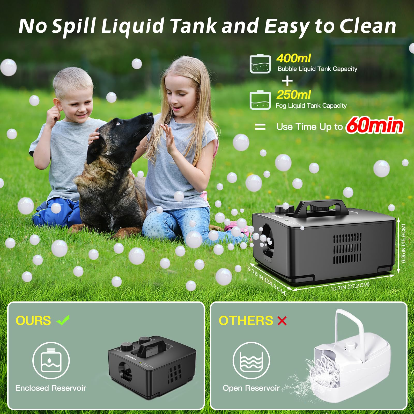 Amazon.co.jp: フォグバブルマシン、こぼれないスモークバブルメーカー