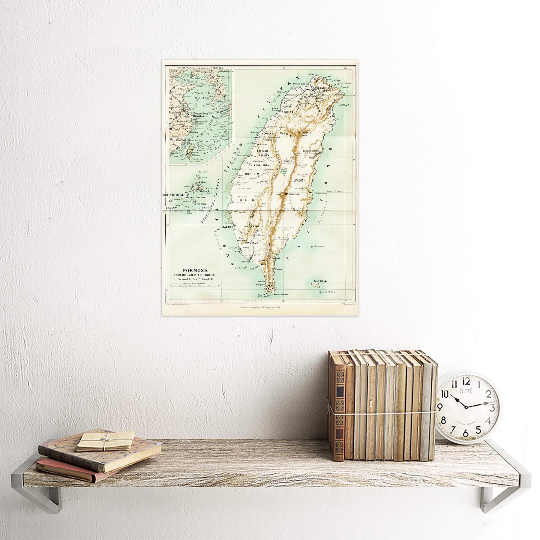 Amazon.co.jp: Map Taiwan Formosa Vintage History Art Print Poster