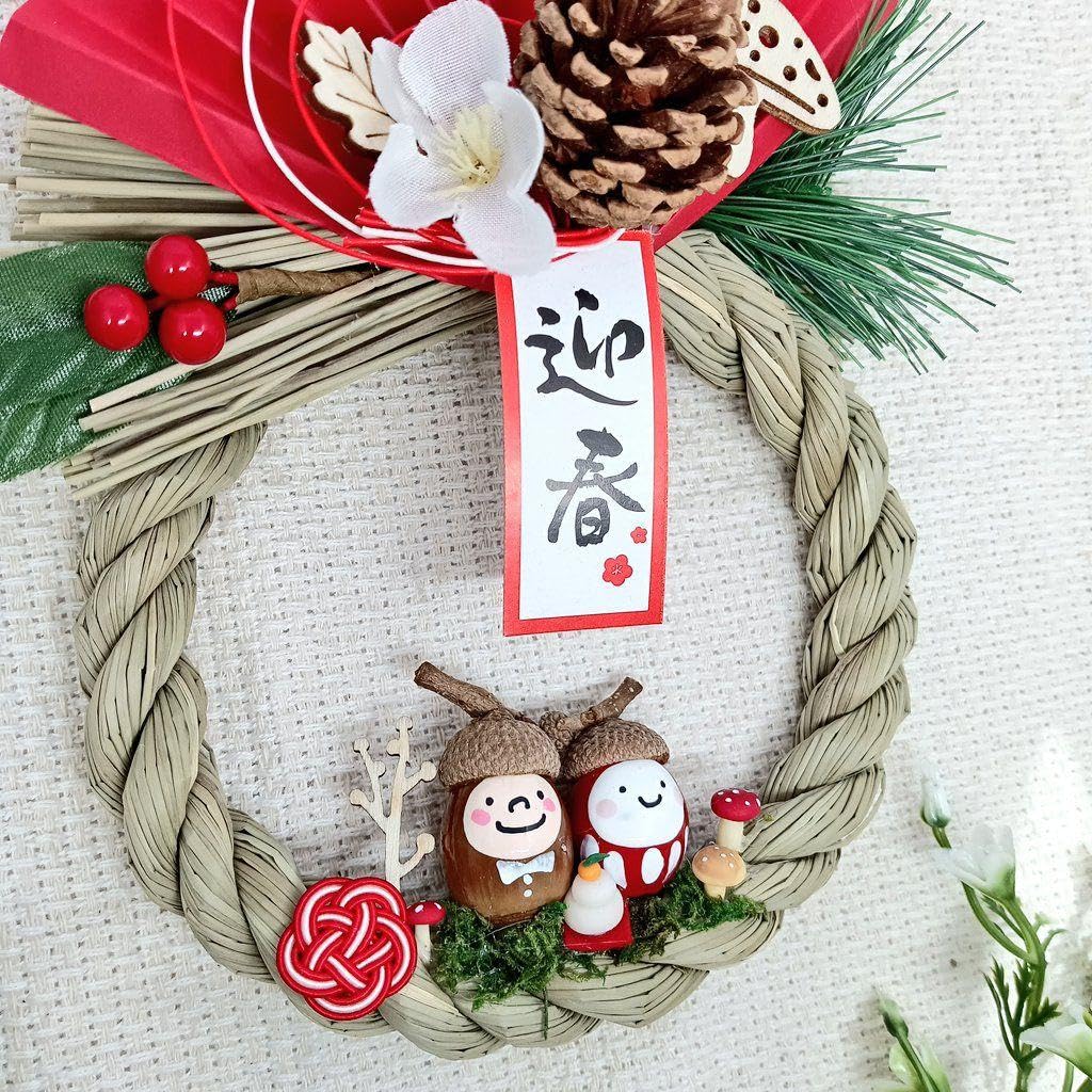 Amazon.co.jp: しめ縄リースどんぐりアートお正月飾り : おもちゃ