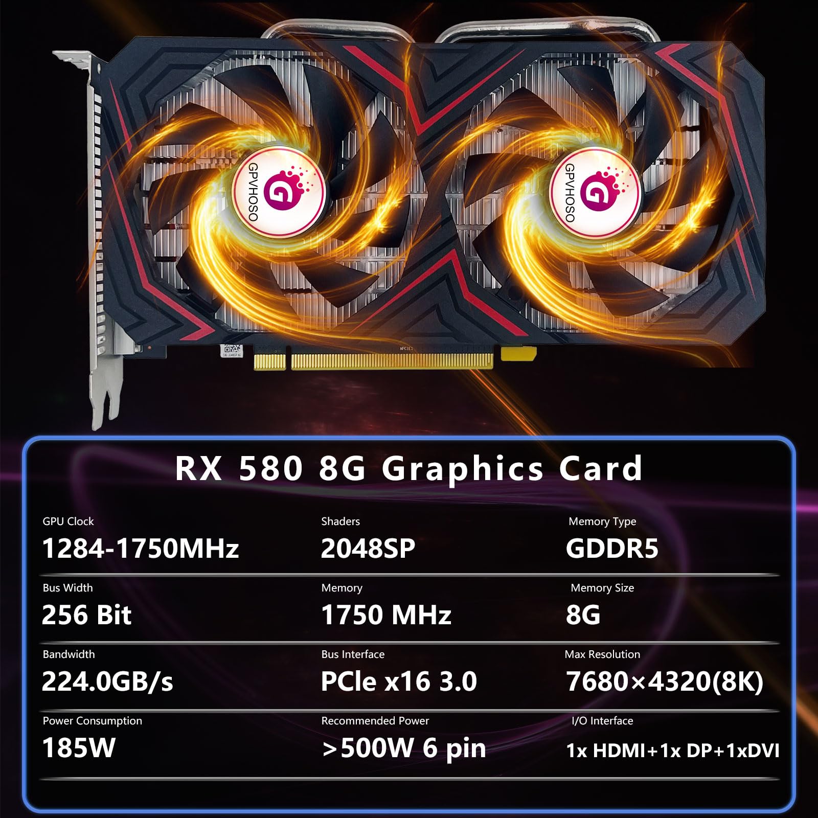 Amazon | AMD RX 580 8GB グラフィックスカード 2048SP 1284MHz GDDR5