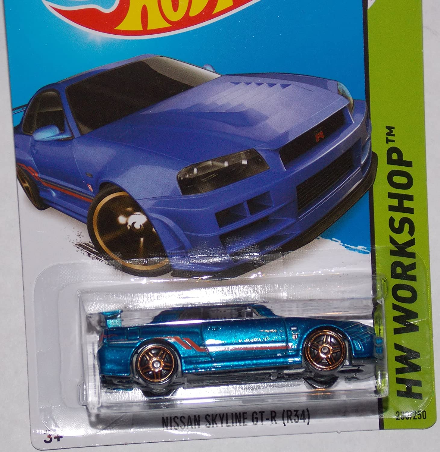 Amazon | 2014 Hot Wheels Nissan Skyline GT-R (R34) Blue 230/250 HW
