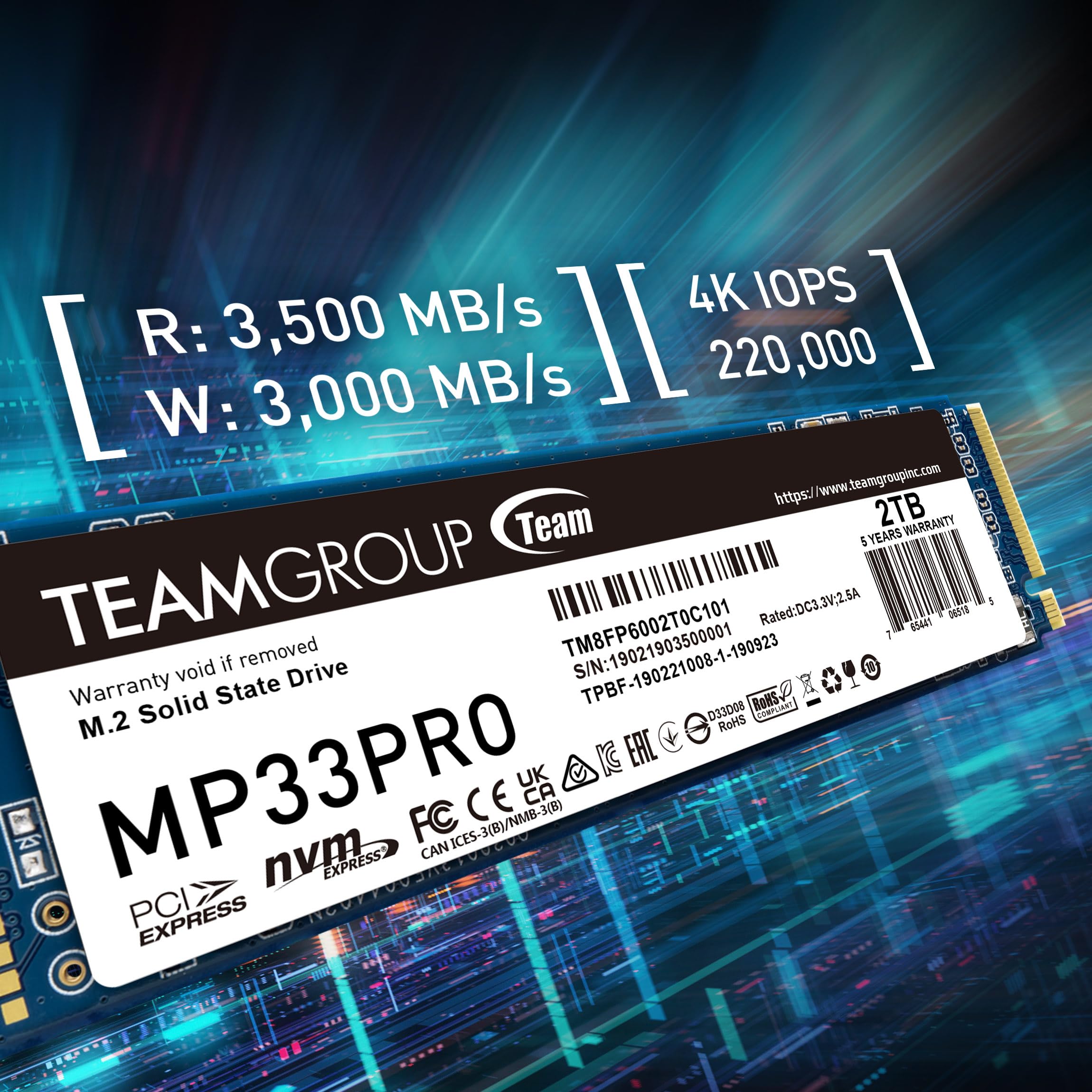 Amazon | TEAMGROUP MP33 PRO 1TB SLCキャッシュ 3D NAND TLC NVMe 1.3