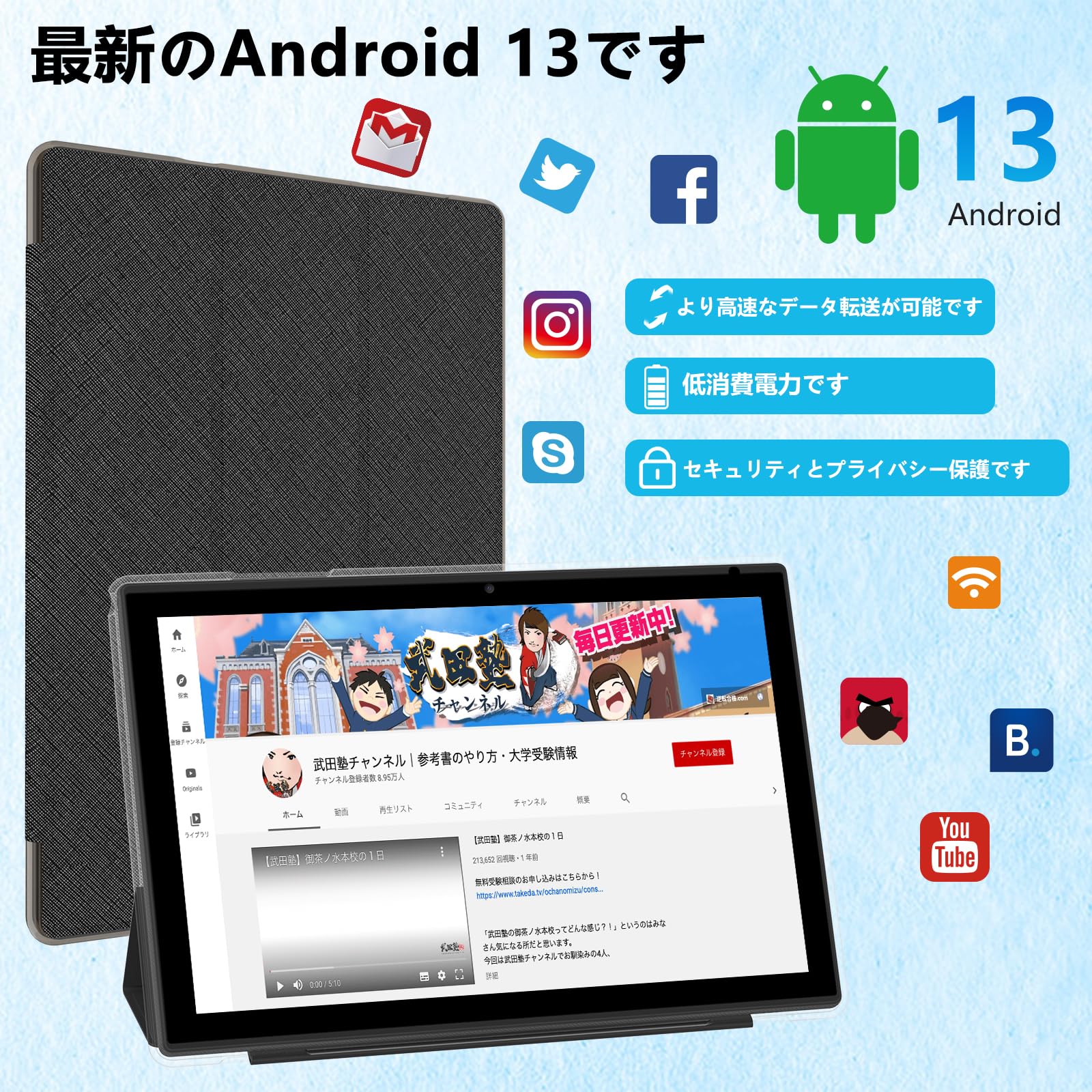 Amazon.co.jp: Android 13 CUPEISI YQ10S MAX タブレット カバーケース
