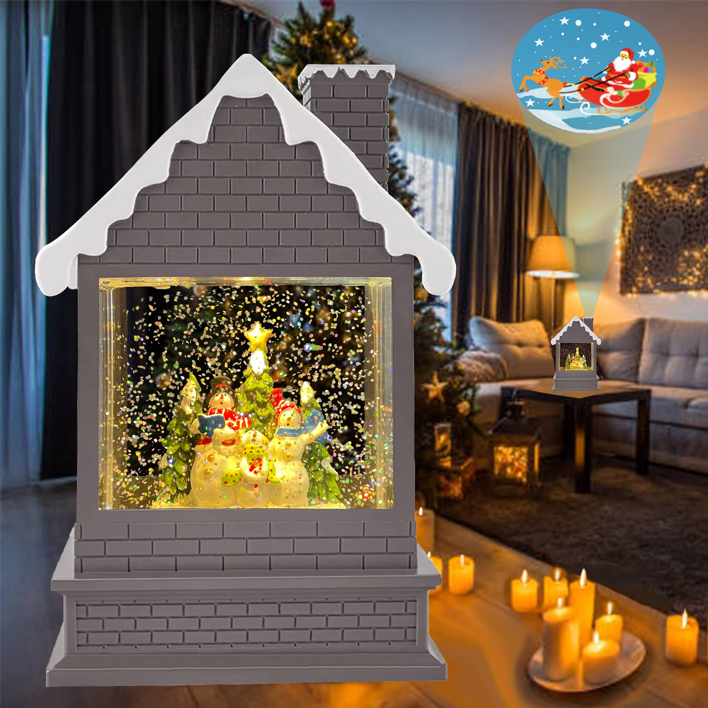 Amazon.co.jp: ミュージカル クリスマス スノードーム ランタン