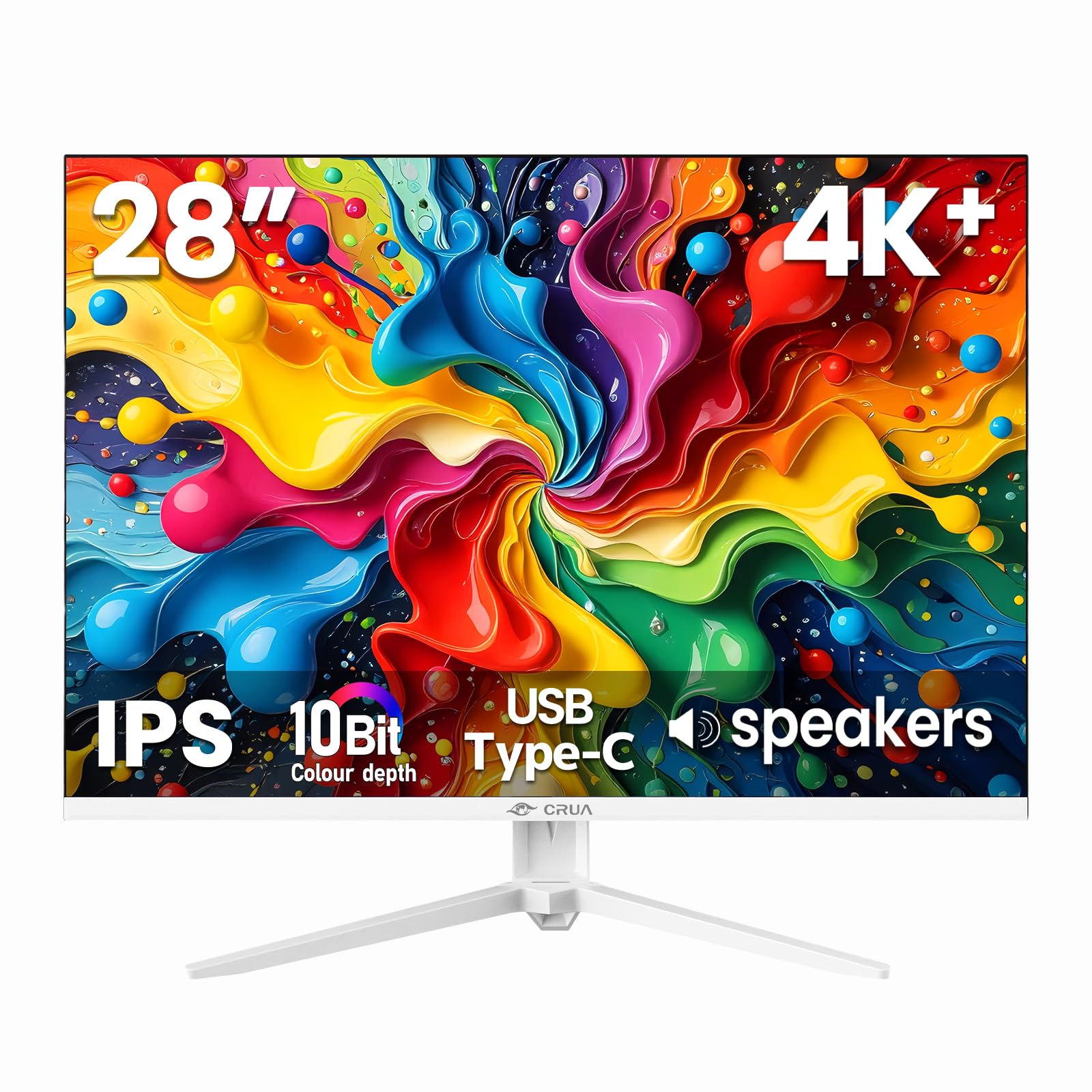 Amazon.com: CRUA 28 Inch White Monitor, 4K UHD+ 3840×2560 IPS 60Hz