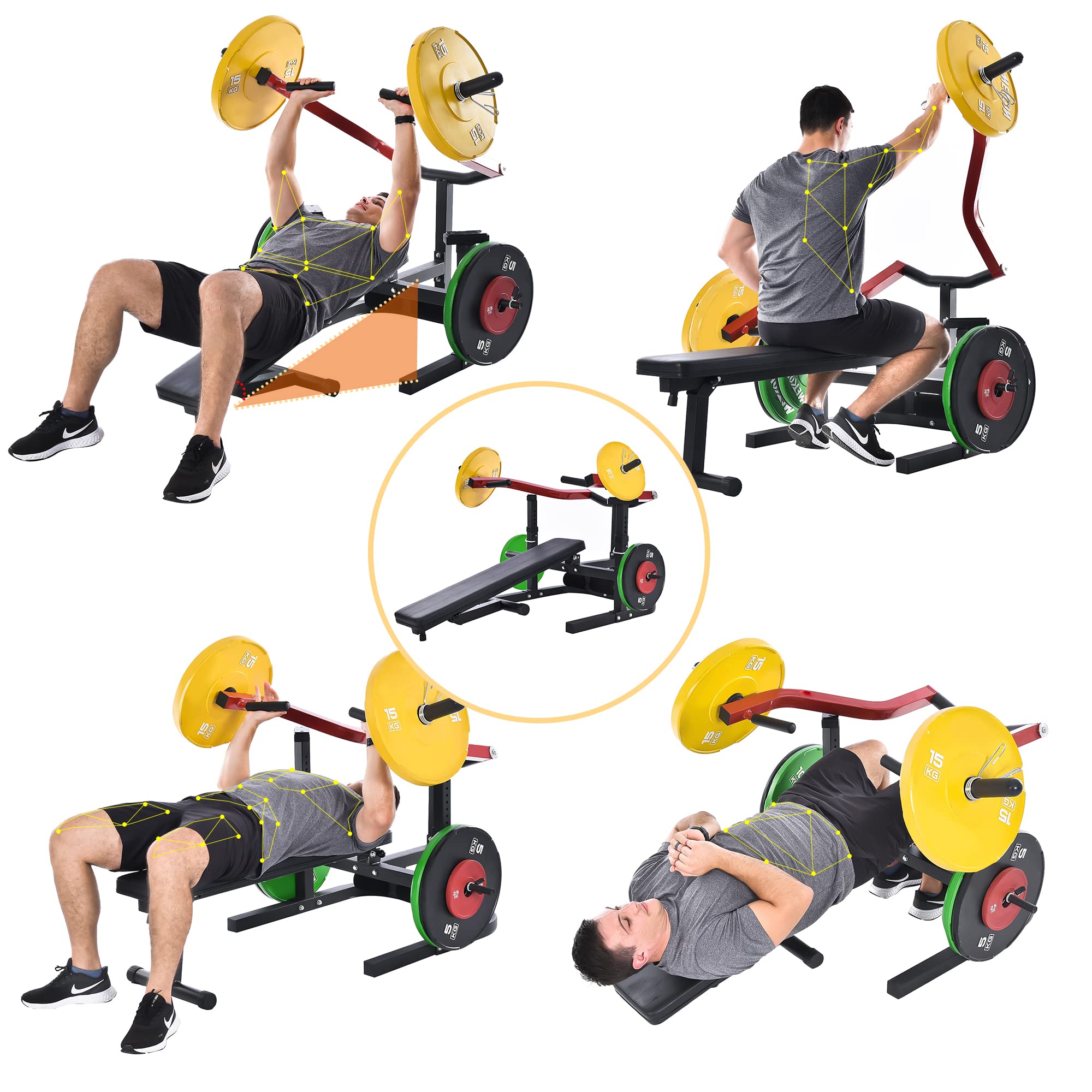 Amazon.co.jp: Merax Fitness チェストプレスベンチ 調節可能な