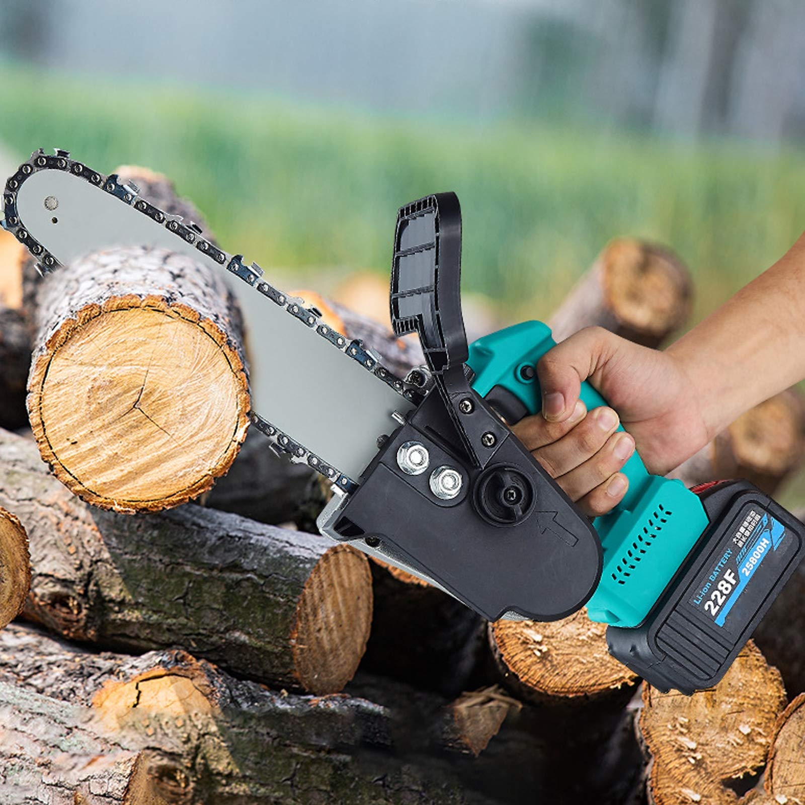 Amazon.co.jp: 8インチ21Vコードレスチェーンソーポータブル充電式電動