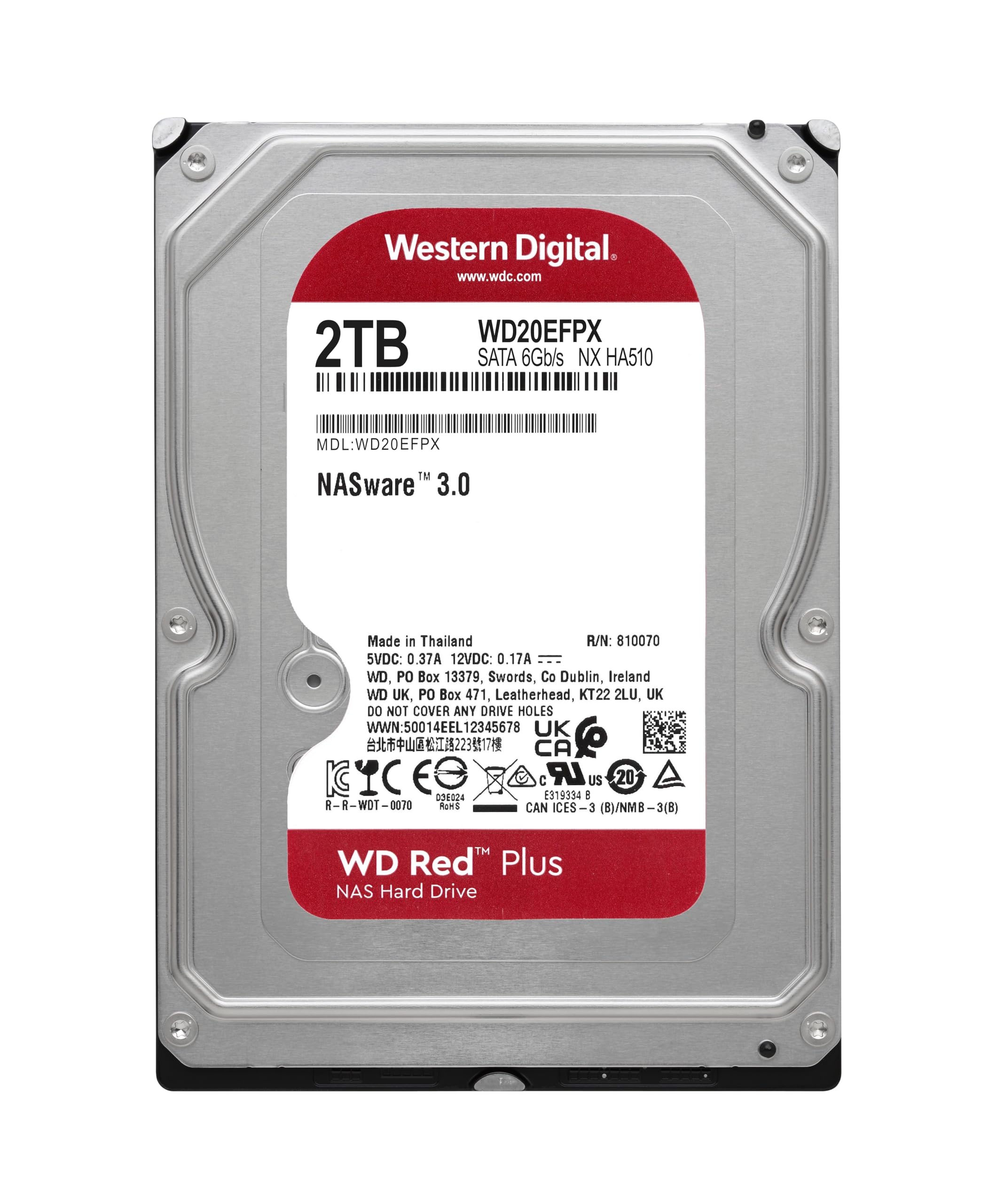 Western Digital 2TB WD Red Plus NAS Internal Hard Drive HDD - 5400