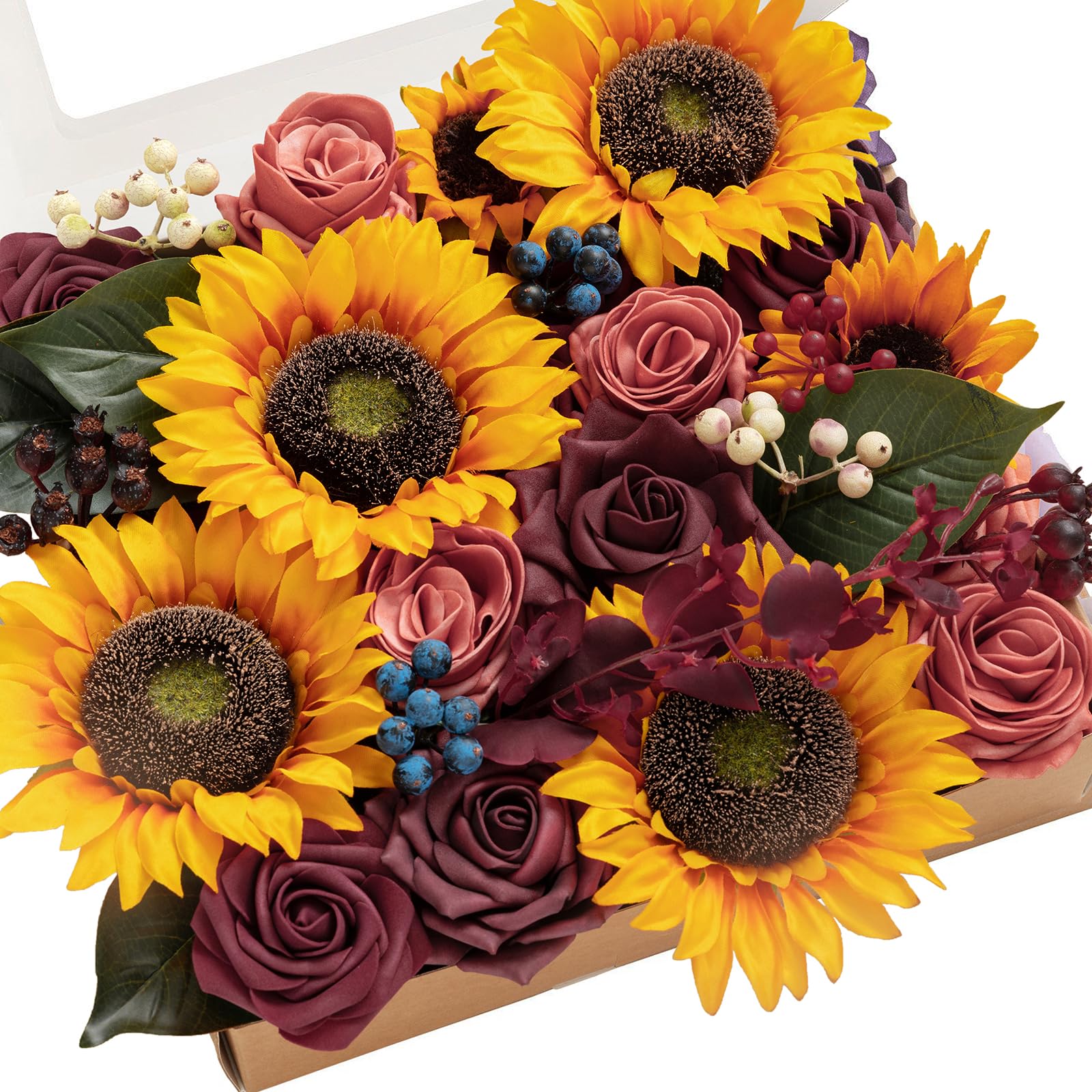 Amazon.com: Ling's moment Fake Flowers Box, Faux Artificial