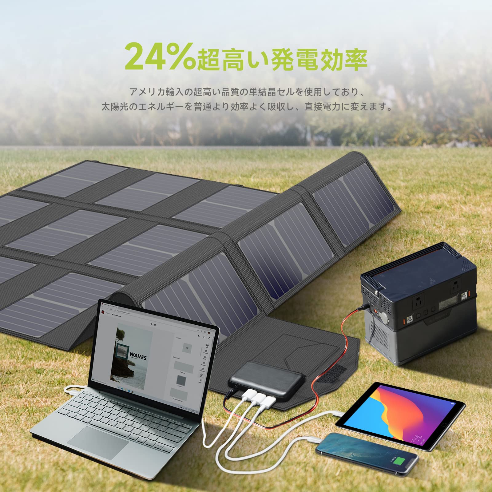 Amazon.co.jp: 【アップグレード品】 ALLPOWERS SP100 ソーラーパネル